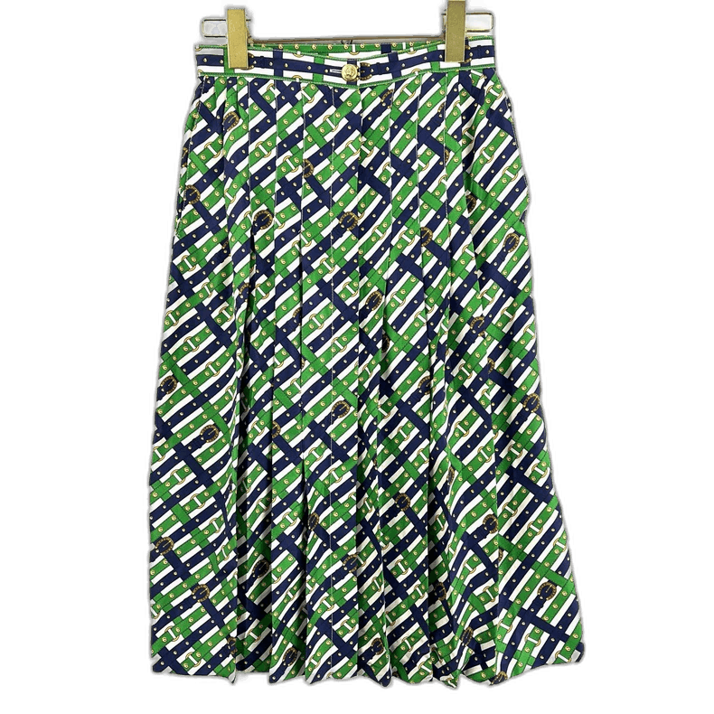 Gucci Pleated Skirt with Double G Gold Buckle-2505
