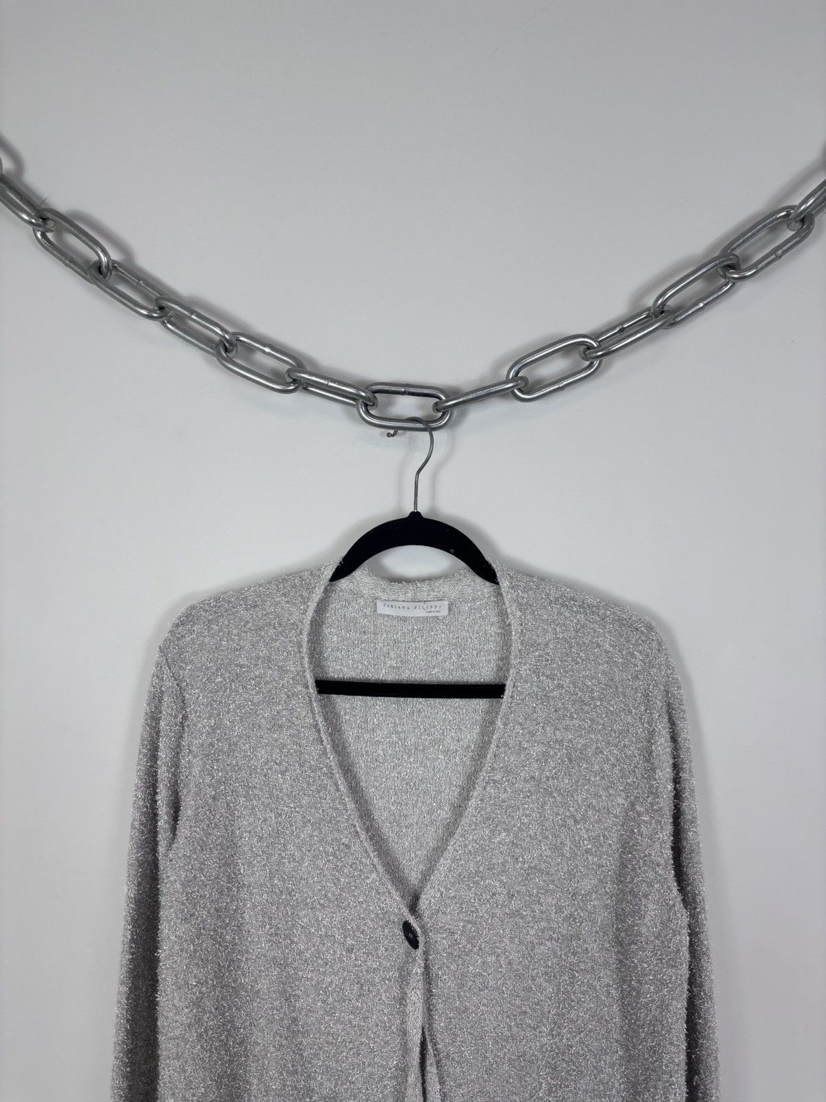 Fabiana Filippi Fabiana Filippi Women’s Grey Cashmere Blend Cardigan Sweater Size M / US 6-8 / IT 42-44 - 3 Thumbnail