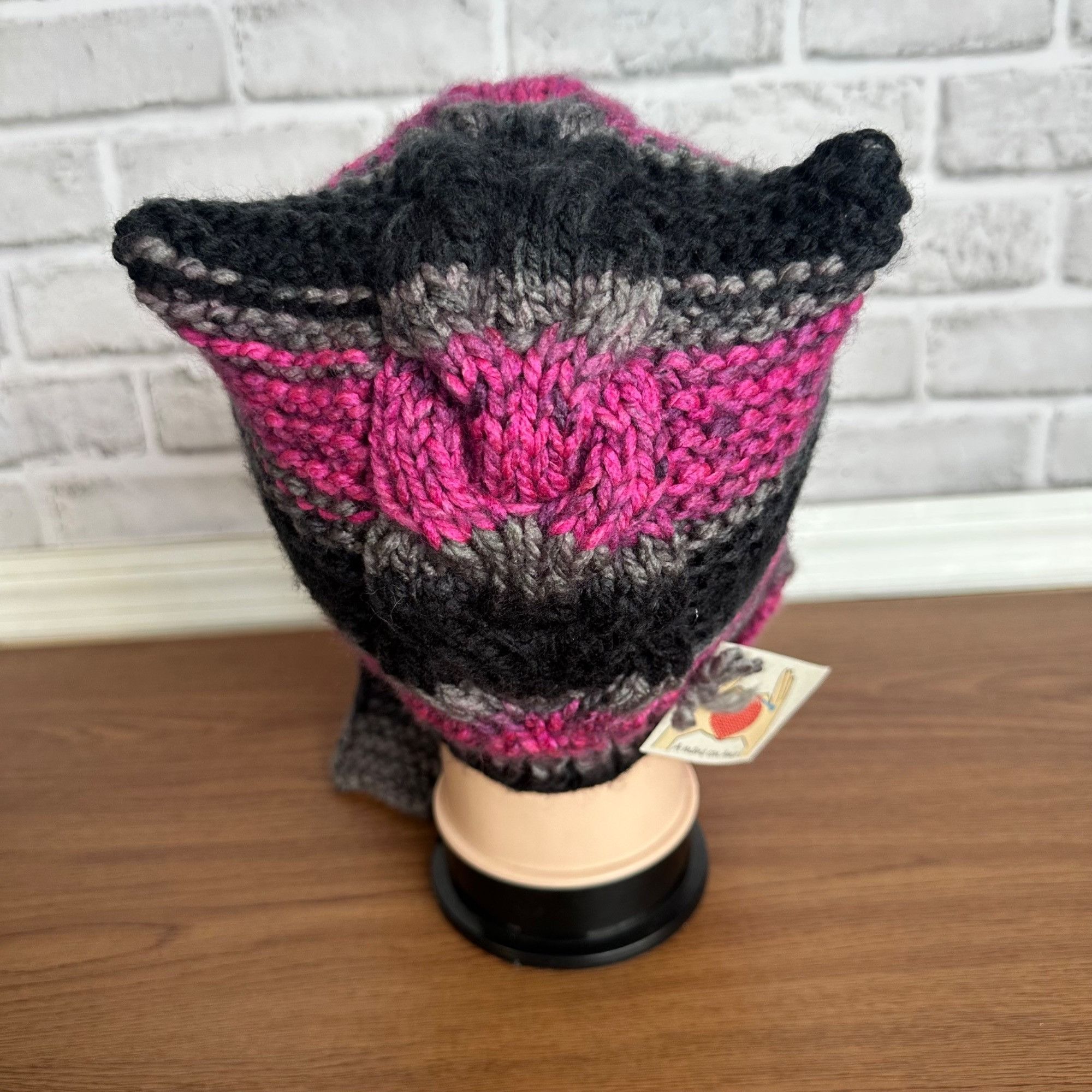 Other ⭐Womens Handmade Pink Cat Ear Beanie Hat Soft Knit Purple Wi Size ONE SIZE - 3 Thumbnail