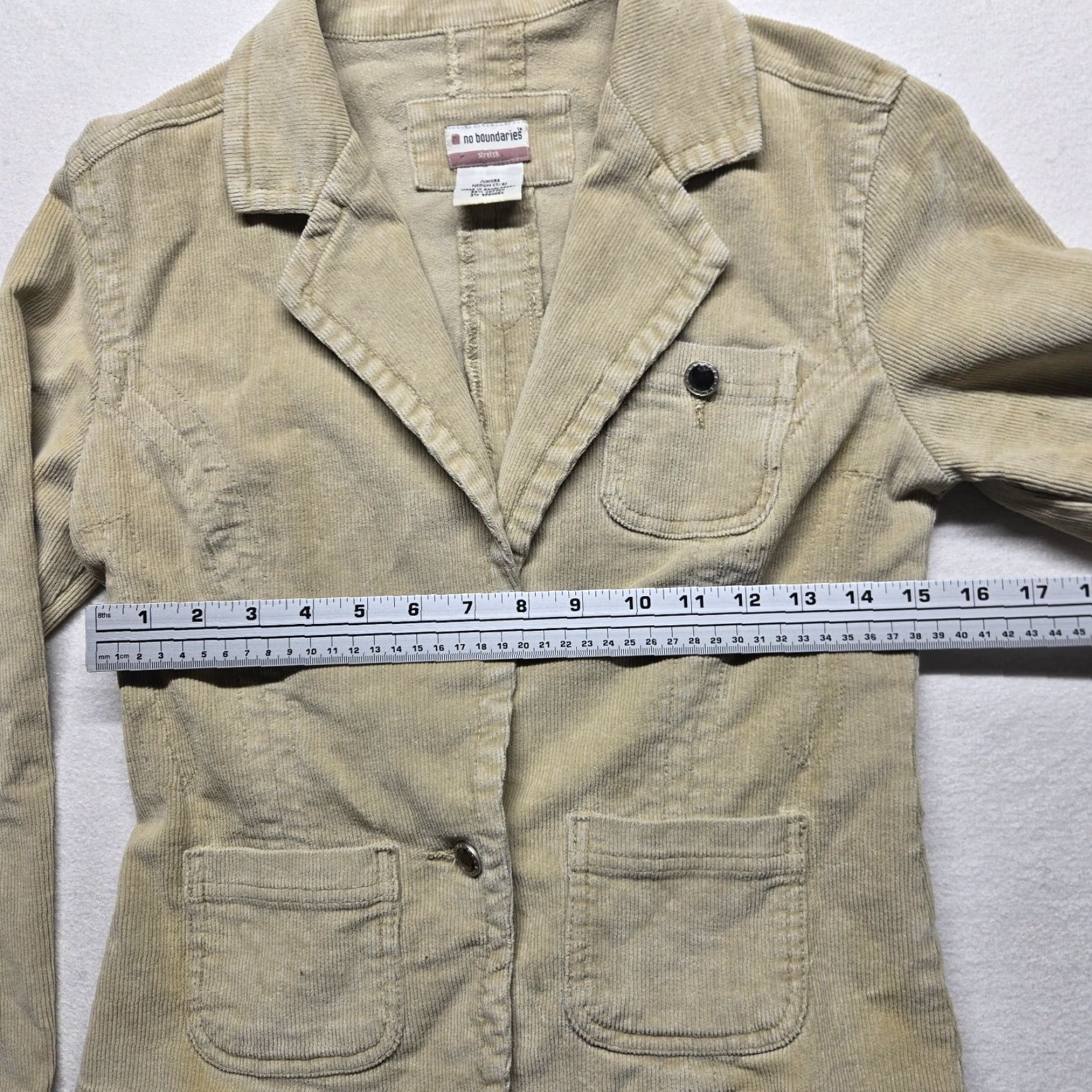 Vintage No Boundaries Tan Jacket Coat Lightweight knit Women Juniors M Medium 7/9 Size M / US 6-8 / IT 42-44 - 4 Thumbnail