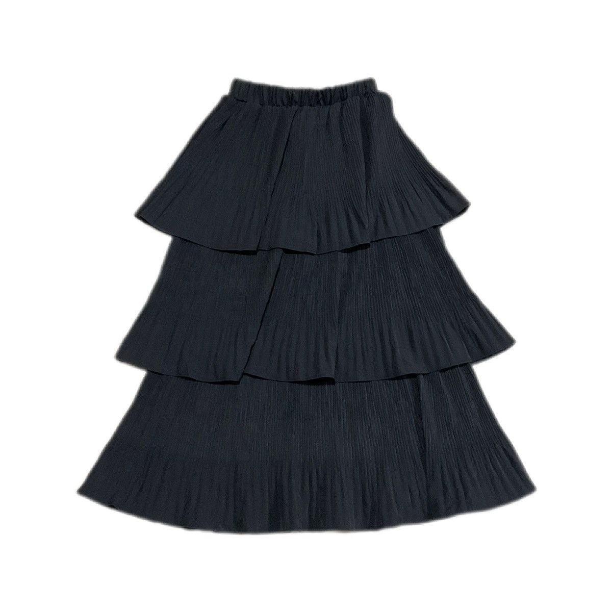 Issey Miyake × Japanese Brand 🔥Japanese Asymmetrical Ruffled Triple Layer Pleated Skirt Size 22" - 2 Thumbnail