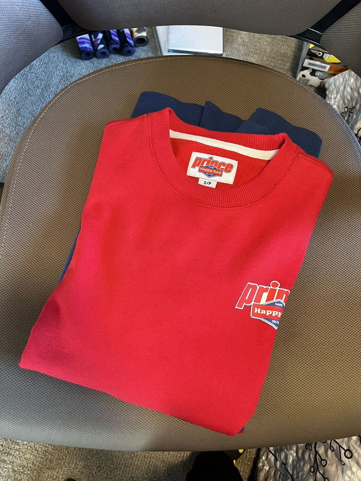 image of Full Send By Nelk Boys x Prince Happy Dad Crew in Red, Men's (Size Small)