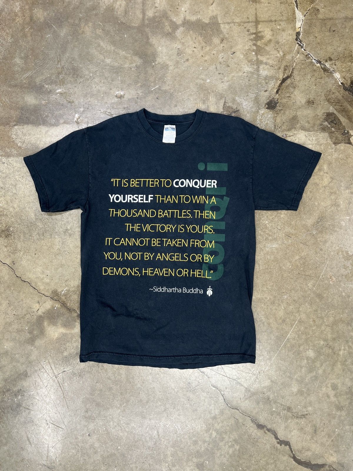 Vintage Vintage Conquer Yourself Siddhartha Buddha Quote Tee Medium Size US M / EU 48-50 / 2 - 2 Thumbnail