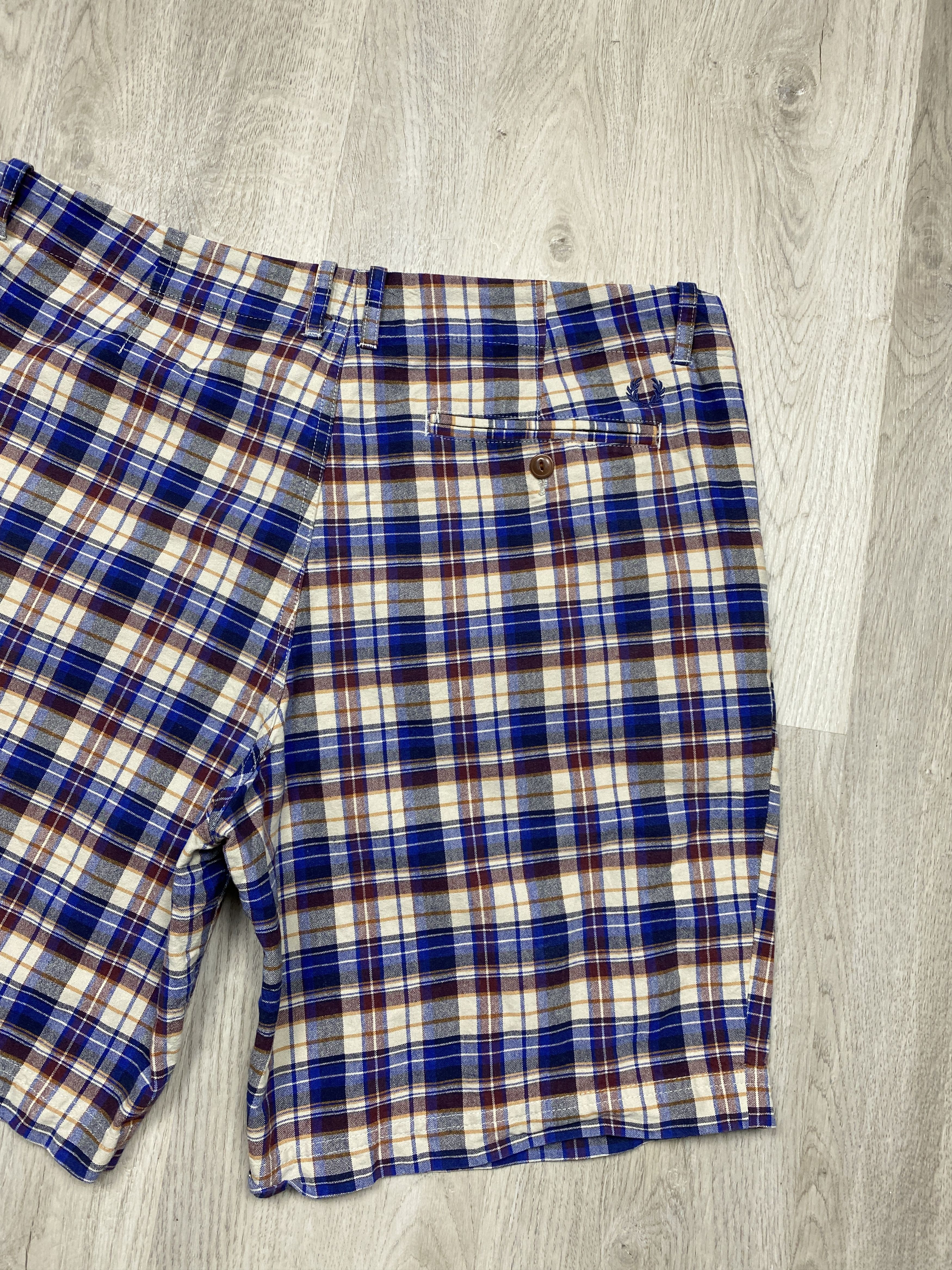 Fred Perry × Vintage Fred Perry Vintage Mens Plaid Shorts Size US 36 / EU 52 - 6 Thumbnail