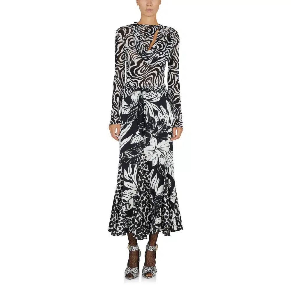 Tom Ford o1loc1c1124 TSJ438 Zebra Print Viscose Blouse in White Black Size XS / US 0-2 / IT 36-38 - 2 Thumbnail
