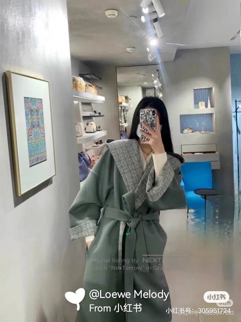 Loewe Loewe Monogram Print Wool Bathrobe Coat Size XS / US 0-2 / IT 36-38 - 5 Thumbnail