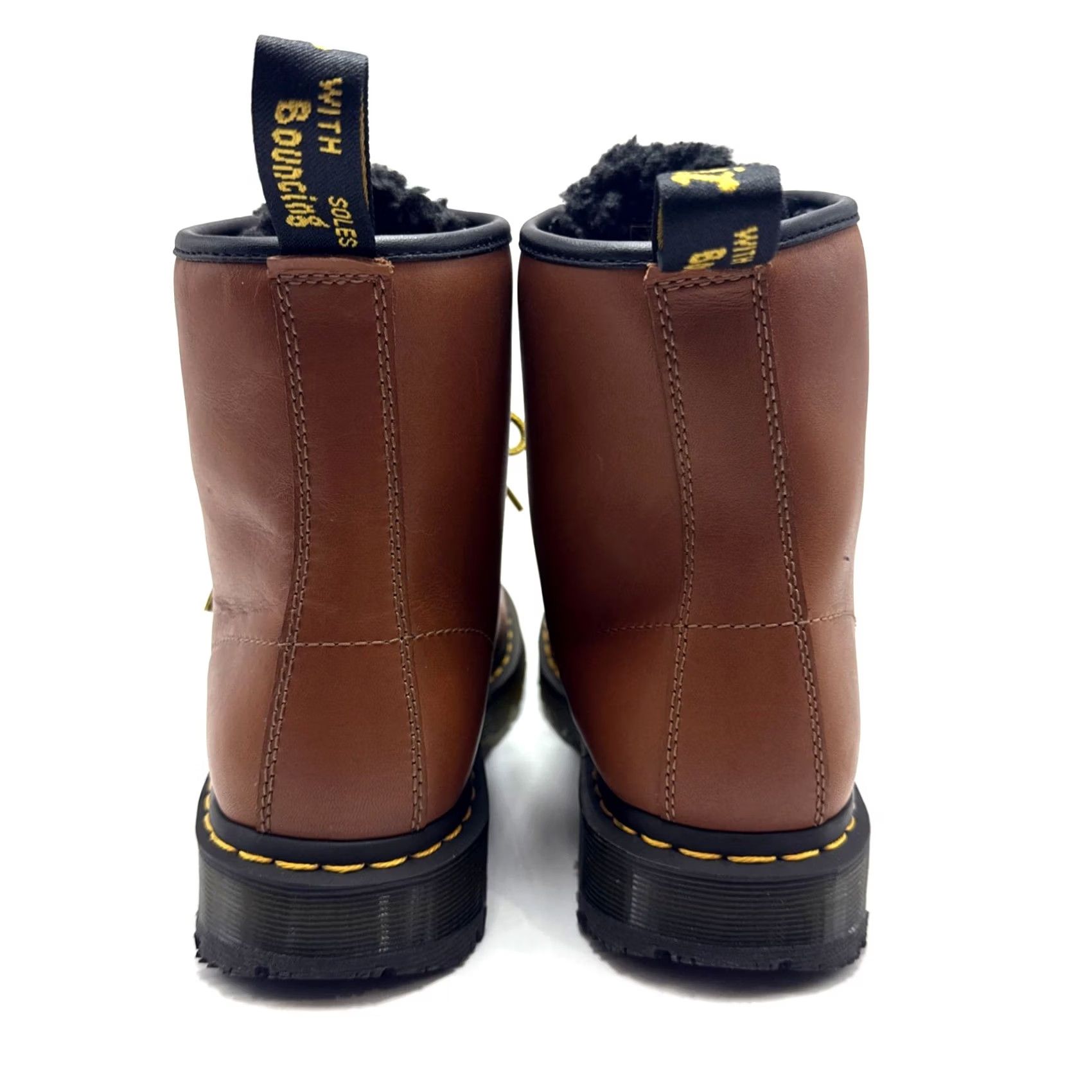 Dr. Martens Dr. Martens 1460 Leather Lace Up Boots Mens 8 Womens 9 Lt Brown Smooth Combat Leather Size US 8 / IT 38 - 4 Thumbnail