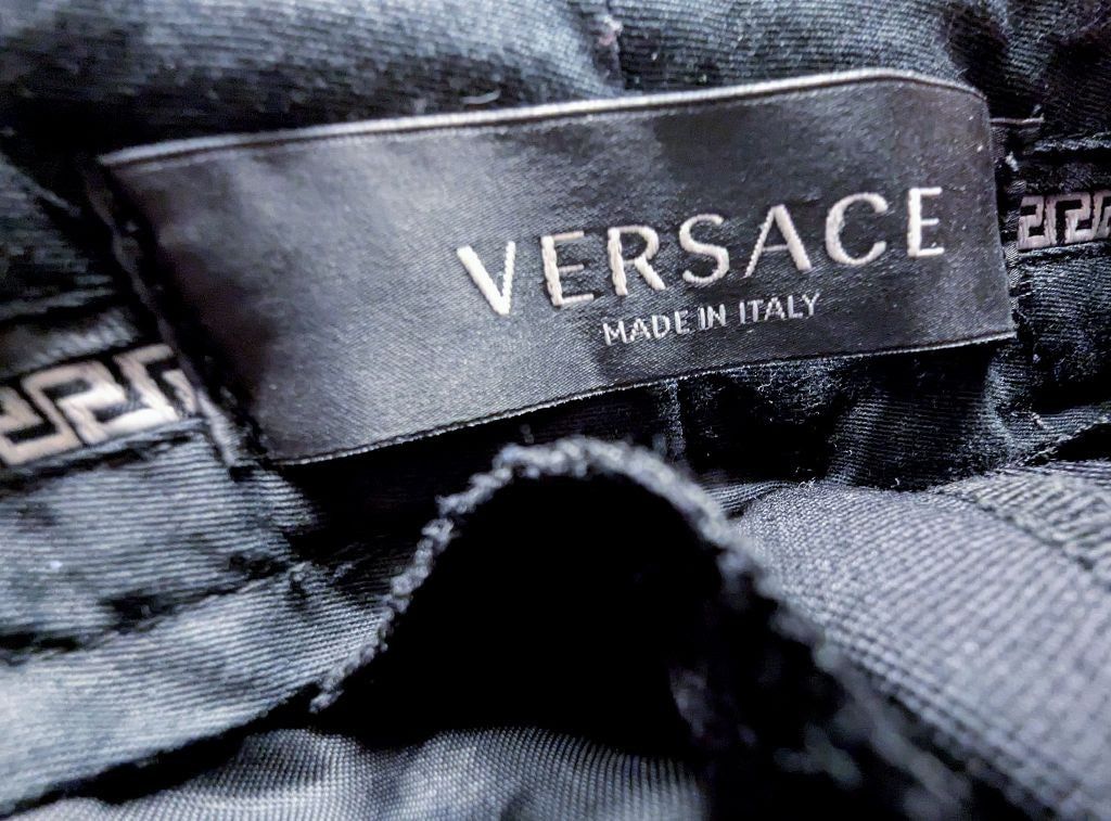 Versace Versace Black Medusa La Grecca Logo Wide Leg Pants Size 44 Size 32" / US 10 / IT 46 - 7 Thumbnail