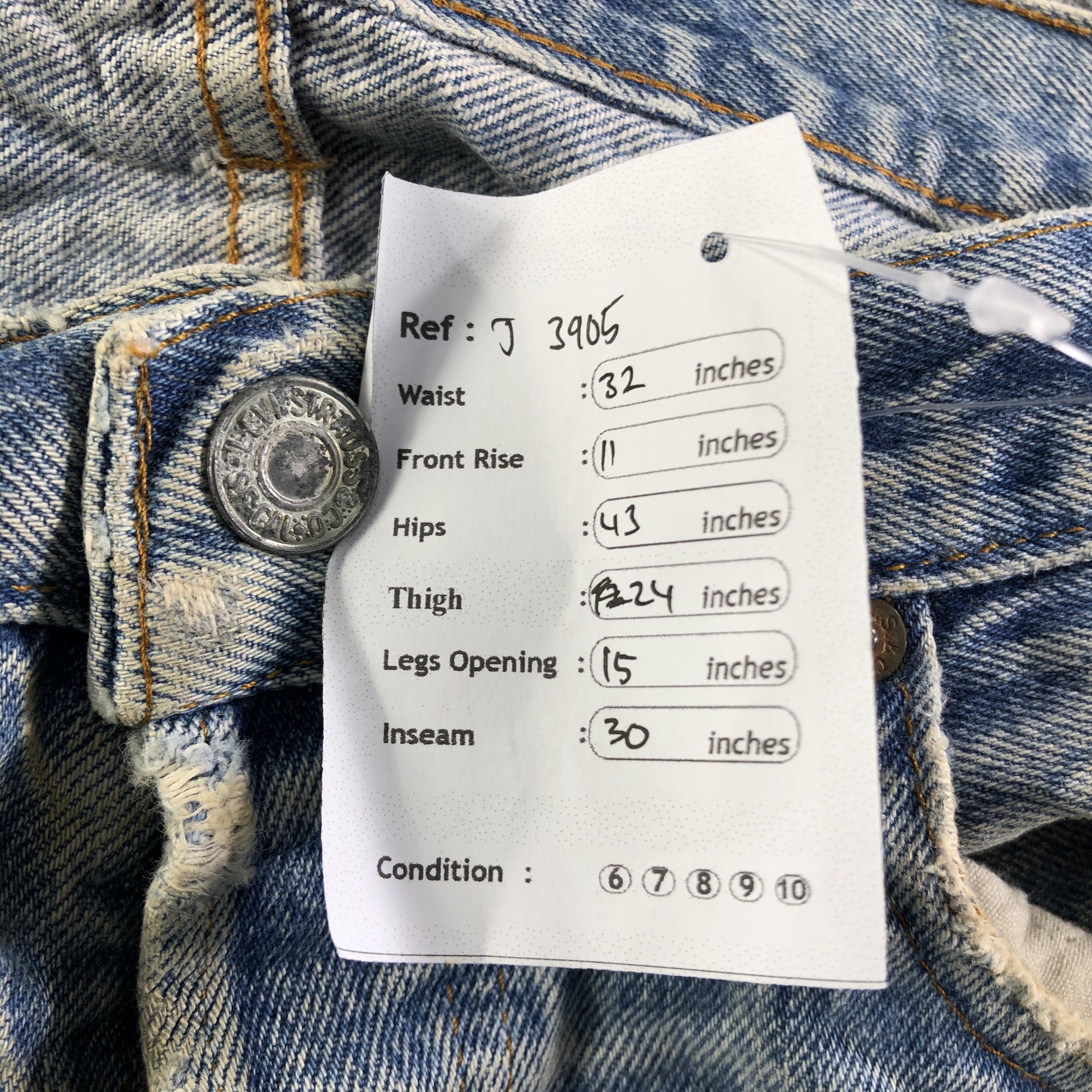 Levi's 90s Vintage Light Wash Levis 501 Jeans-J3905 Size US 32 / EU 48 - 9 Thumbnail
