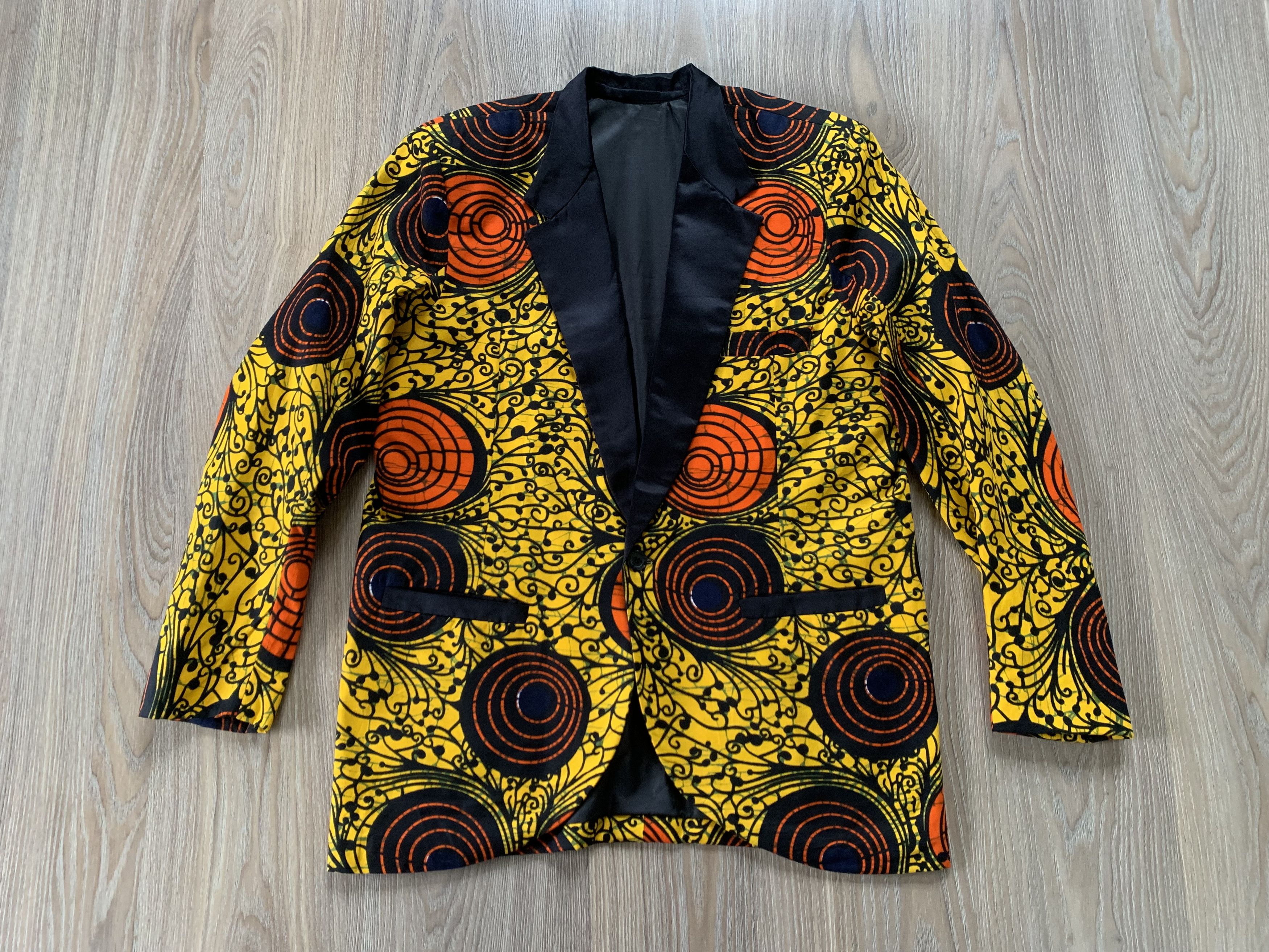 Designer × Handmade Handmade Abstract Multicolour Blazer Jacket Size 50L - 2 Thumbnail