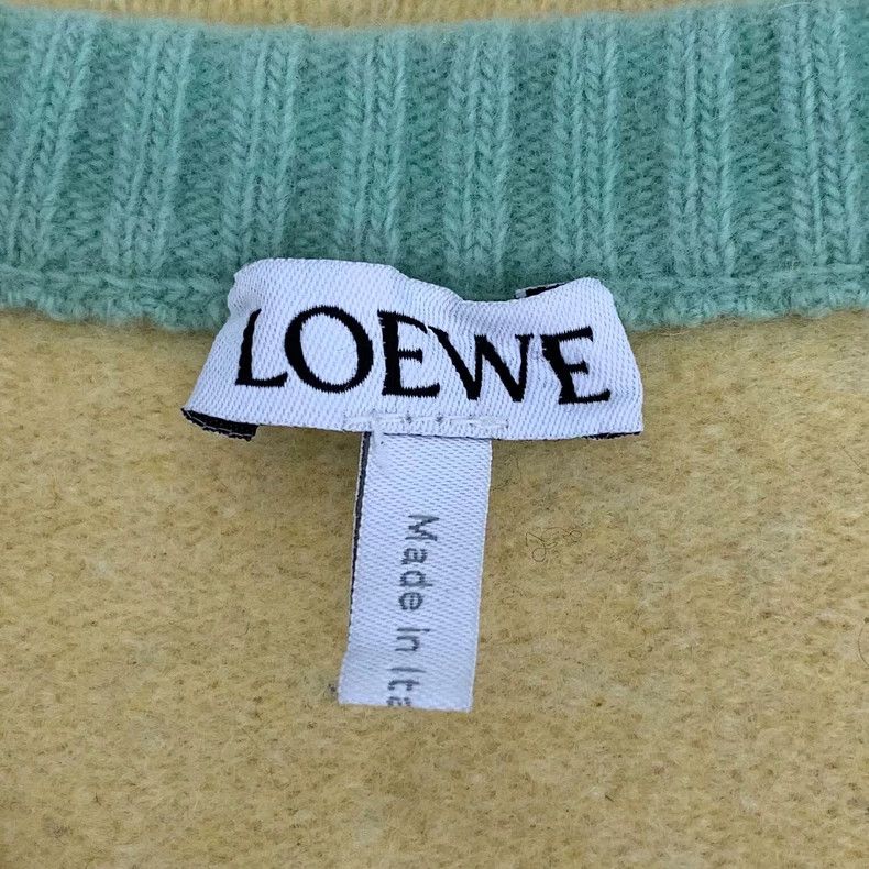 Loewe Loewe Yellow logo embroidered wool round neck long sleeve Size XS / US 0-2 / IT 36-38 - 5 Thumbnail