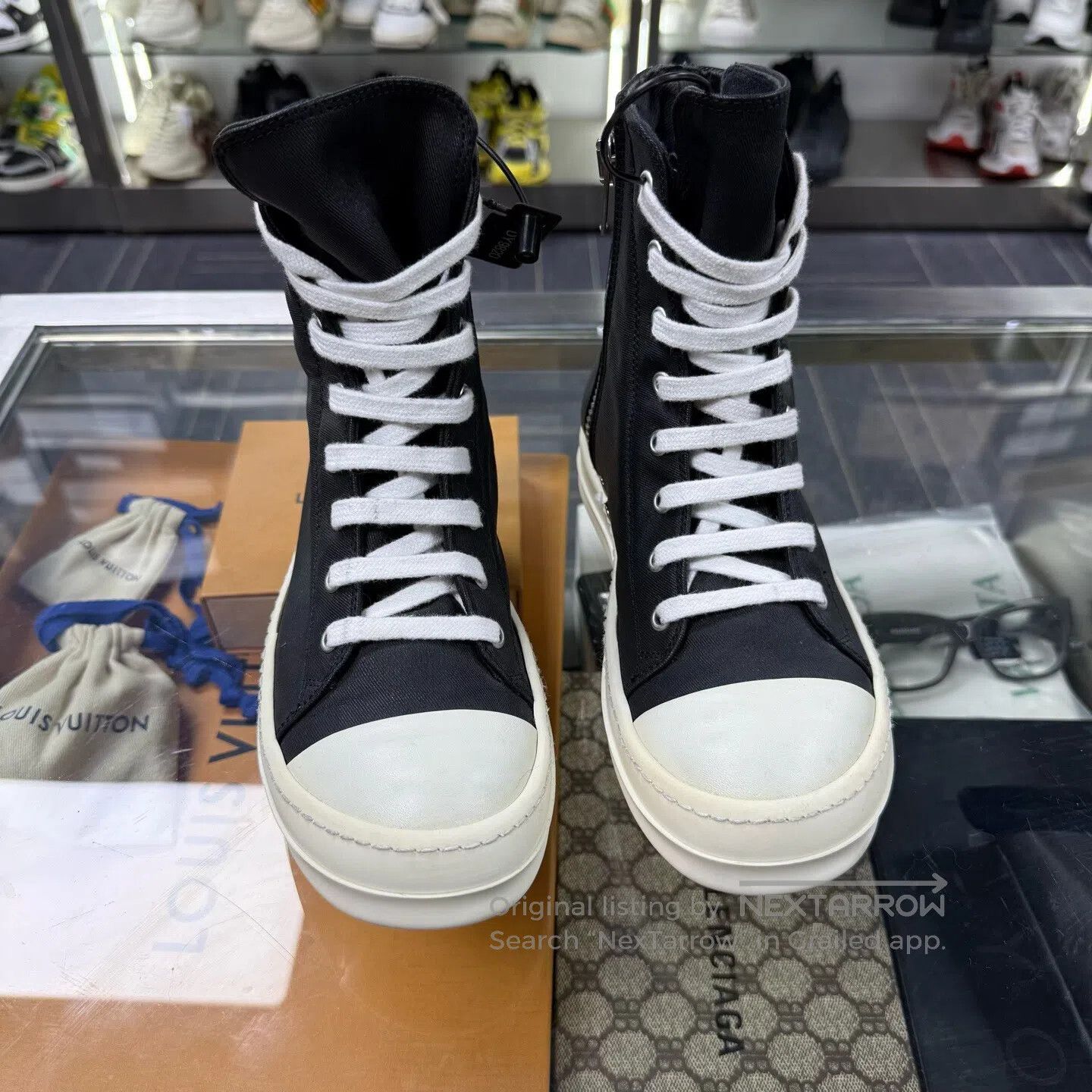 Rick Owens RICKOWENS High-top, wax-coated, zipper-equipped board shoe Size US 5.5 / IT 35.5 - 1 Thumbnail