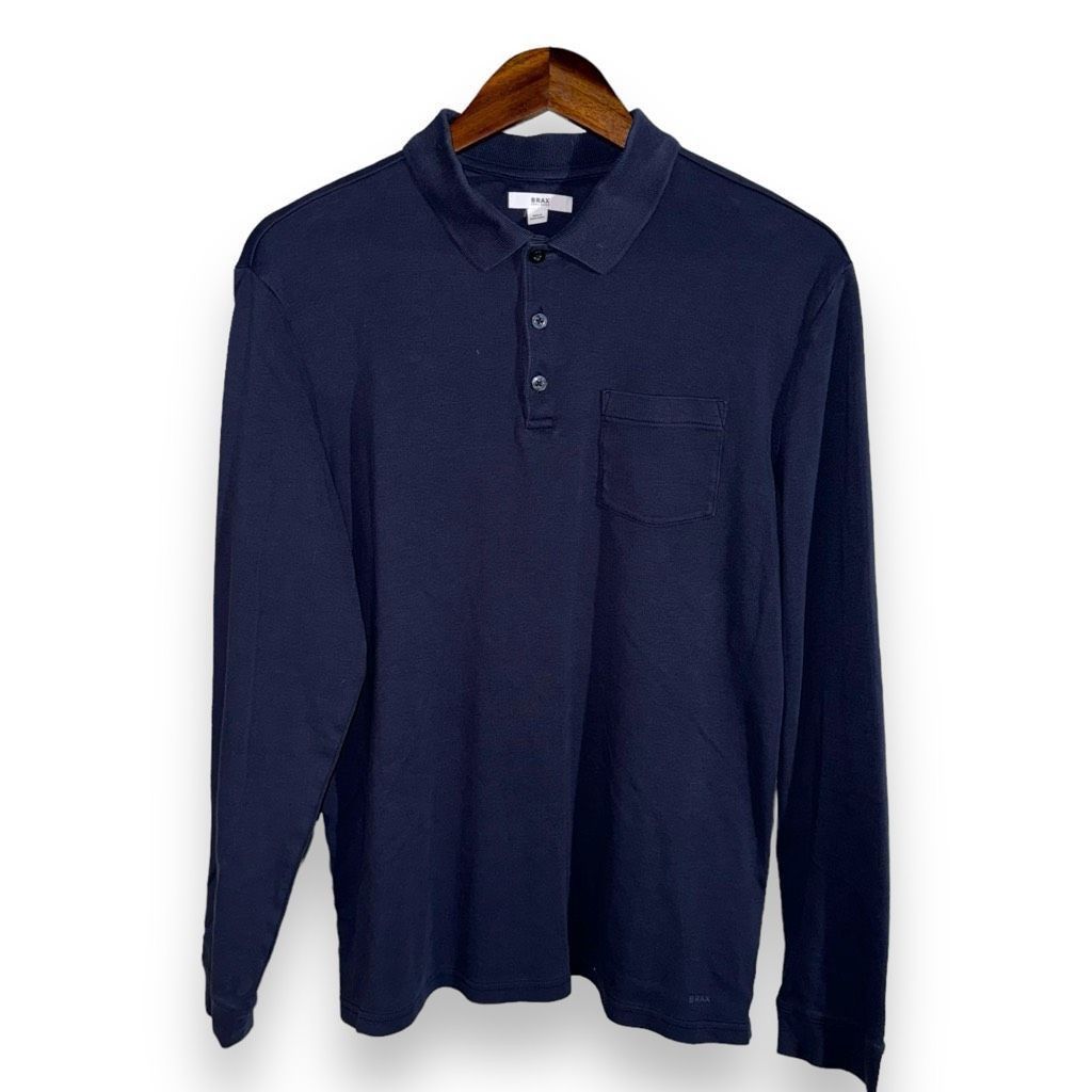 BRAX Navy Brax Philip L/S Jersey Polo Shirt Size M Size US M / EU 48-50 / 2 - 1 Thumbnail