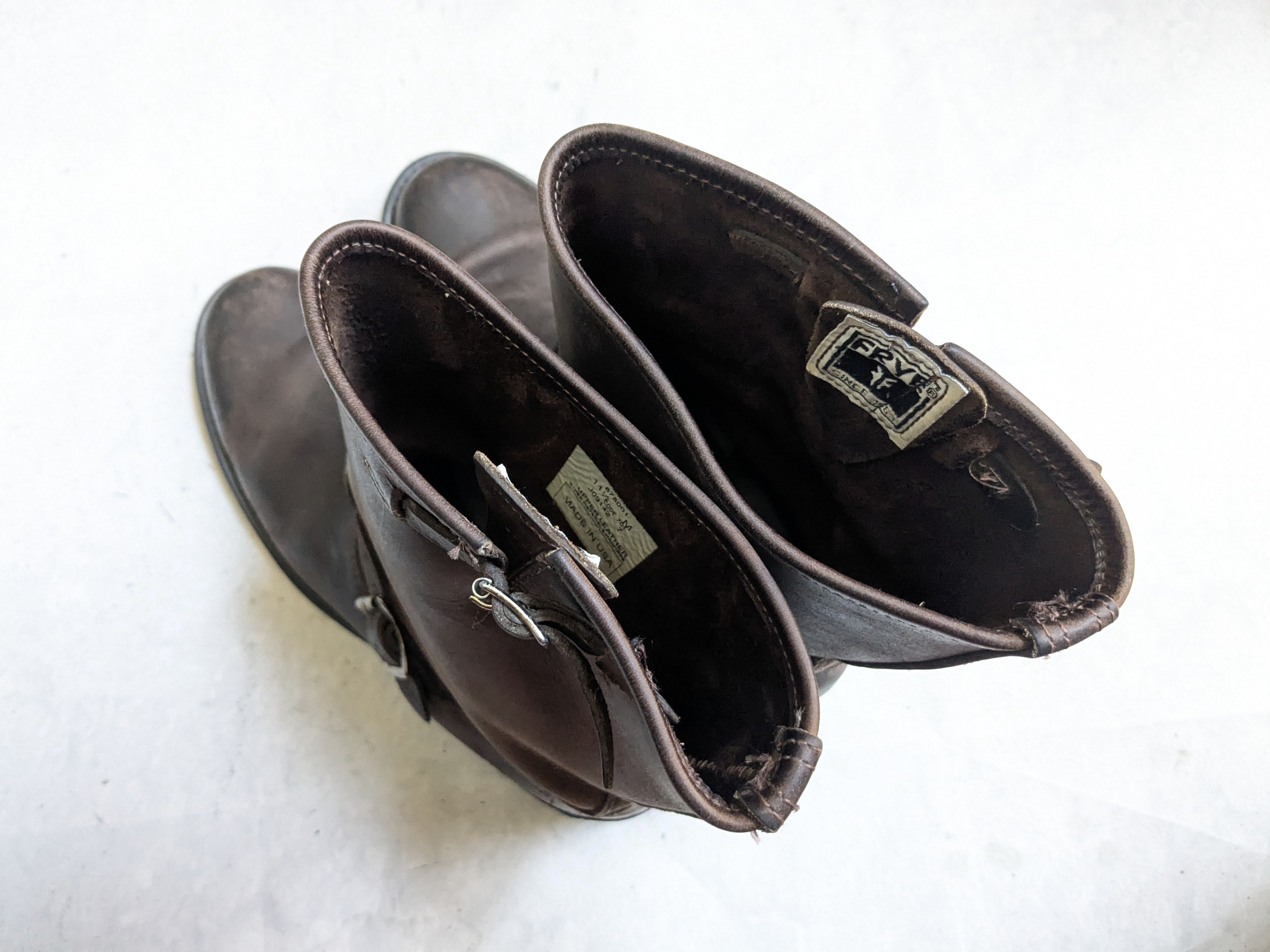Frye Frye Engineer Boots Brown 11.5 M Leather Buckle Strap Size US 11.5 / EU 44-45 - 14 Thumbnail