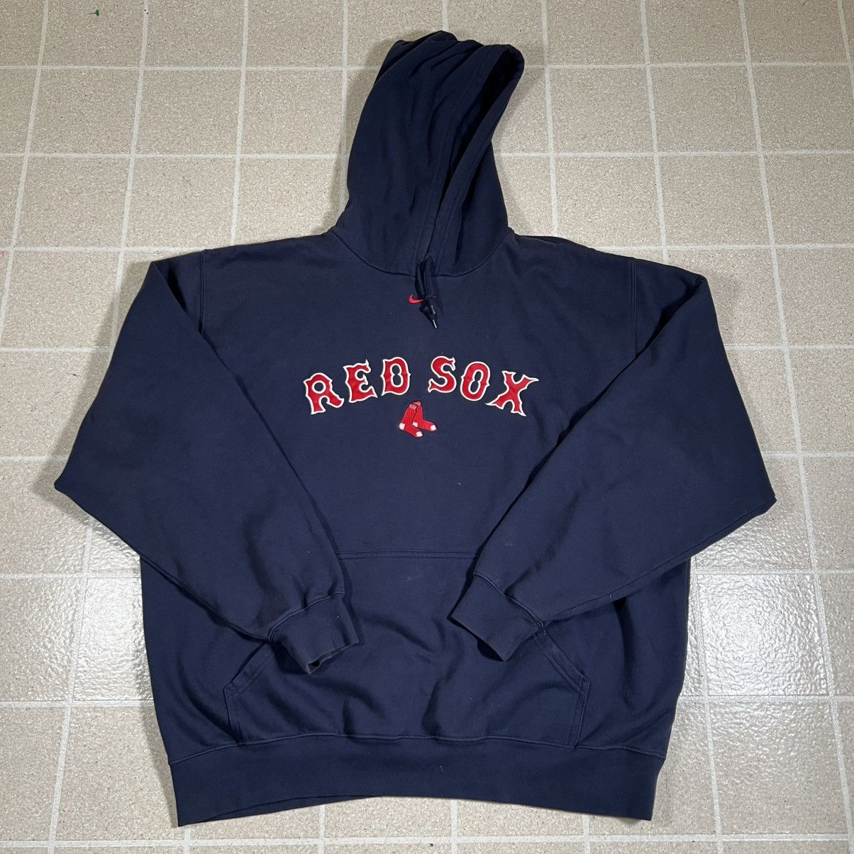 Nike VINTAGE Y2K Nike Boston Red Sox Center Swoosh Hoodie Blue Size US XXL / EU 58 / 5 - 1 Thumbnail