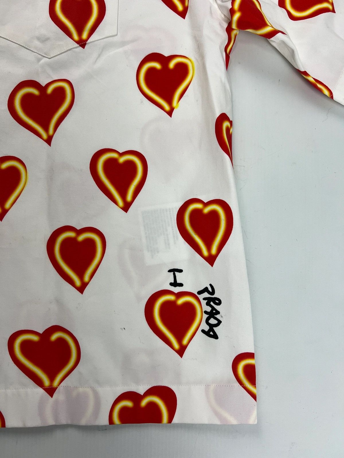 Prada PRADA DOUBLE MATCH SPLIT BOWLING SHIRT HEARTS & FLOWERS SZ:L Size US L / EU 52-54 / 3 - 3 Thumbnail