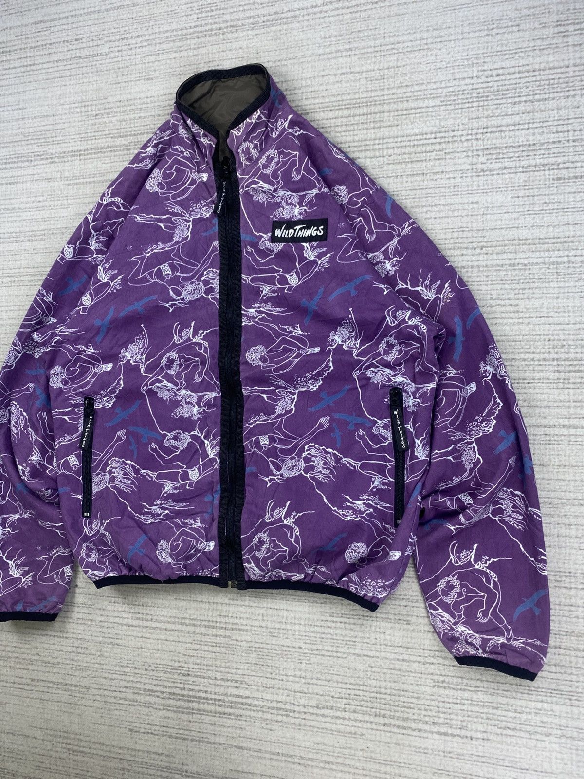 Japanese Brand × Vintage × Wild Things Vintage Wild Things Full Printed Reversible Zipper Jacket Size US L / EU 52-54 / 3 - 6 Thumbnail