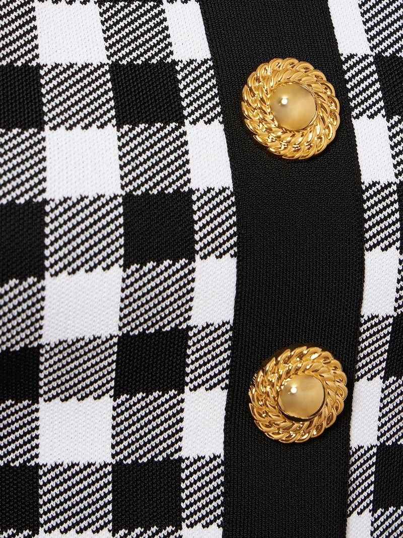Balmain o1s1wg110825 Check Knit Hight Neck Vest in Multicolor Size XL / US 12-14 / IT 48-50 - 5 Thumbnail
