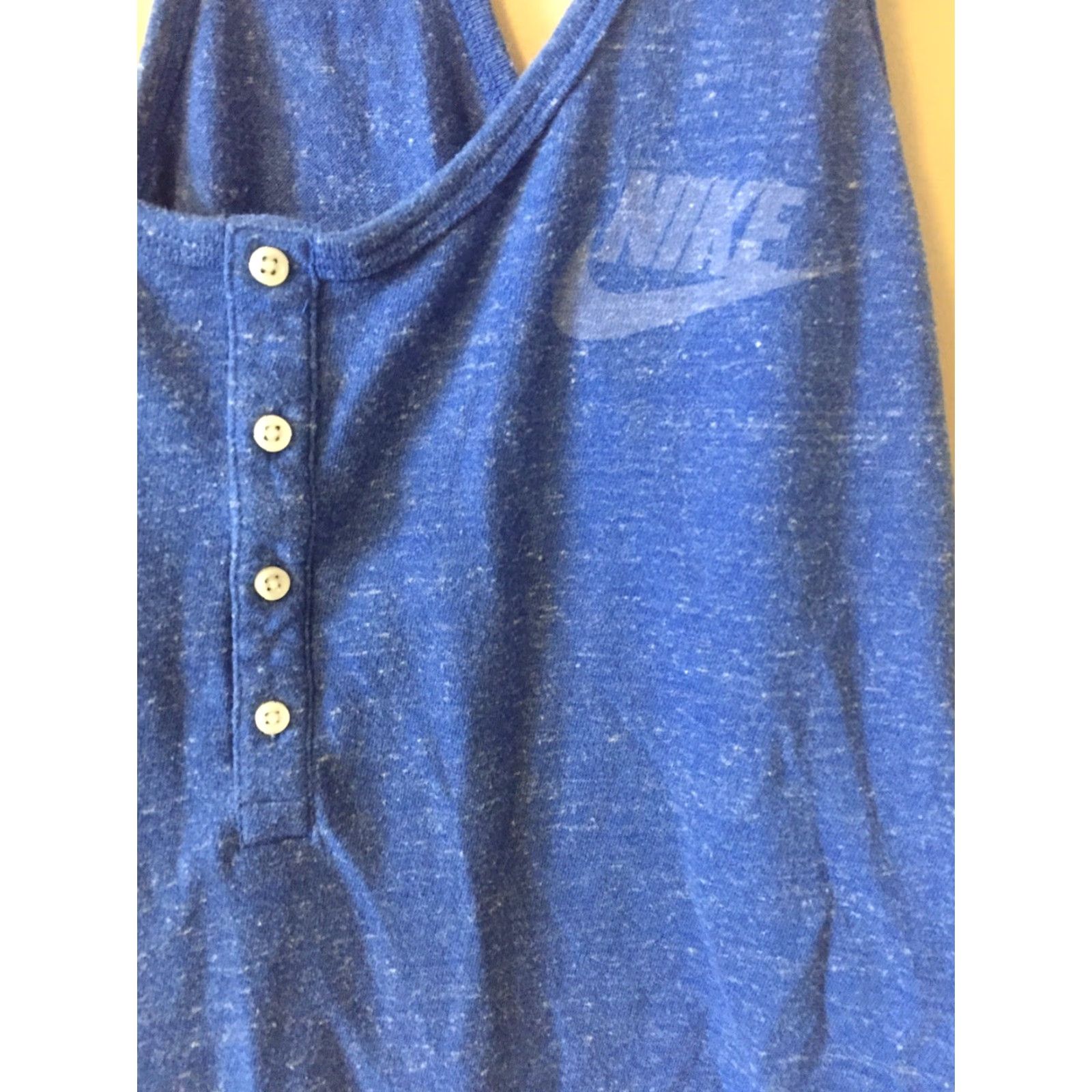 Nike Women's Nike Tank Top Size L Blue Cotton/Poly Stretch Racerback #p17-56 Shirt Womens L Blue Nike Tank Cotton/Poly Stretch Racerback Size L / US 10 / IT 46 - 4 Thumbnail