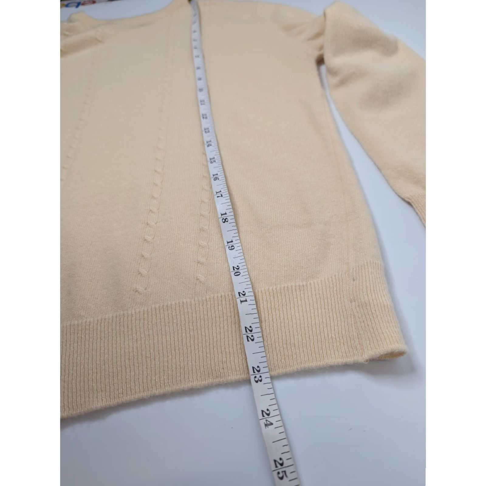 Vintage Albert Ferguson LTD 100% Pure Cashmere Rib Sweater Pullover Beige Unisex Adults One Size Long Sleeve Hand Wash Only Scotland Size ONE SIZE - 7 Thumbnail