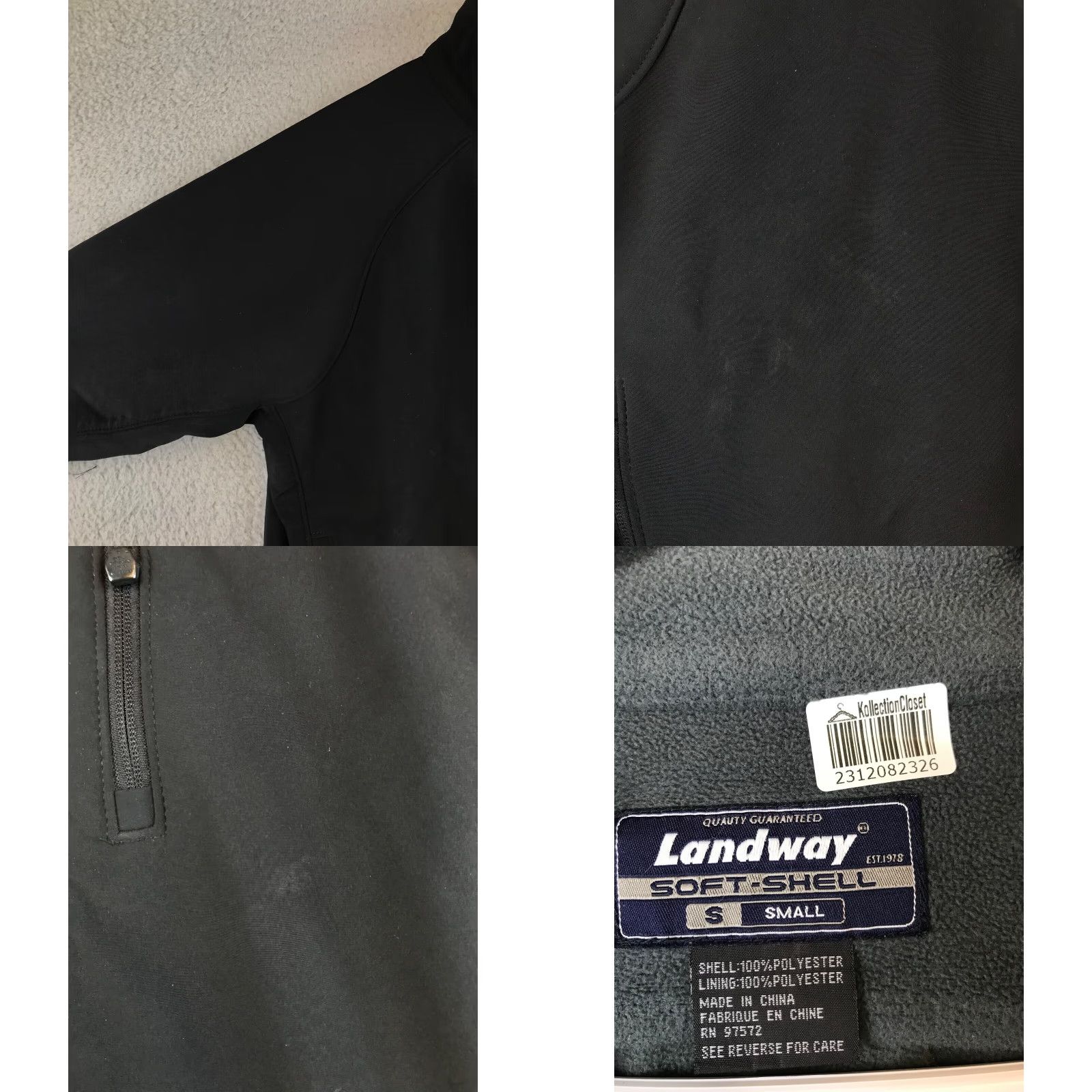 Logo 7 VINTAGE Landway Jacket Mens Small Black Full Zip Soft Shell Pockets Lined Logo Size US S / EU 44-46 / 1 - 8 Thumbnail