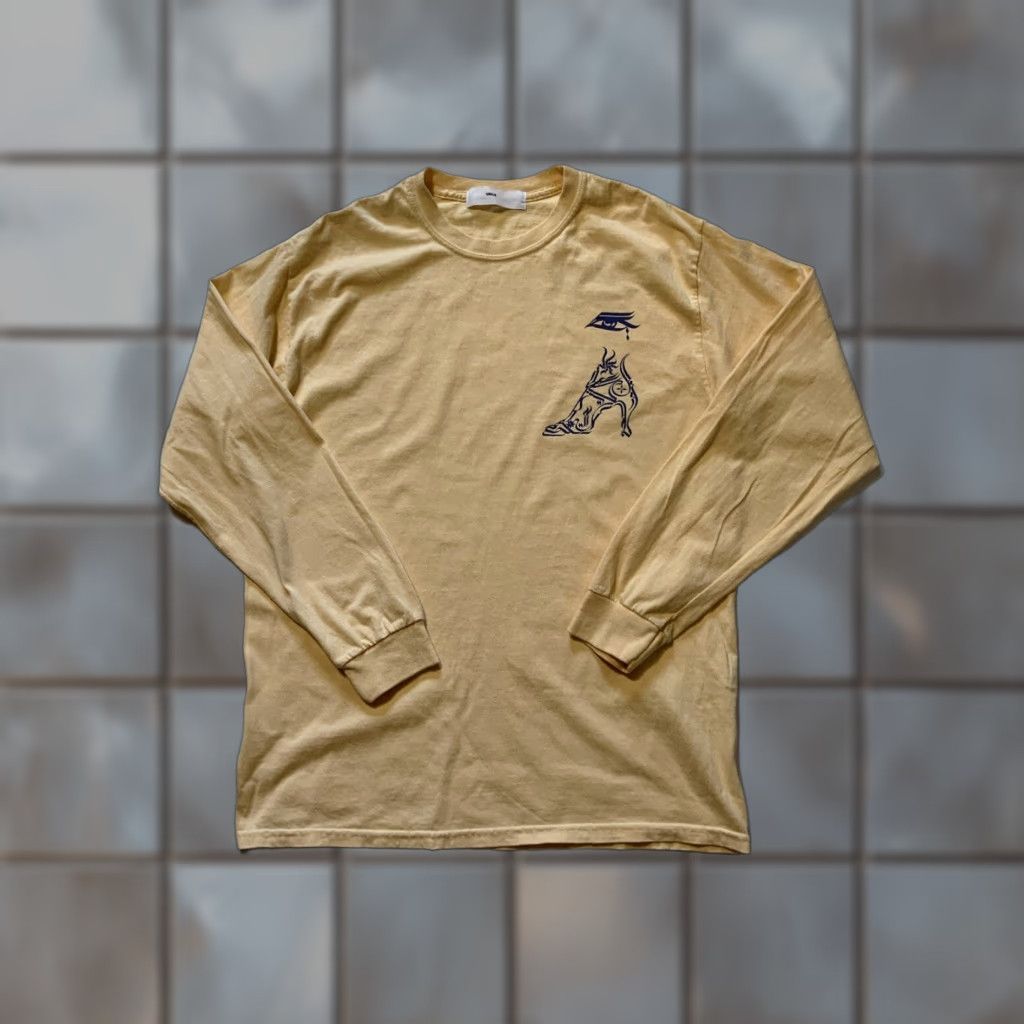 TOGA VIRILIS VINTAGE Toga Virilis Archives Hieroglyphics Japan Graphic L/S Crewneck T-Shirt Sz. 44 Mens Yellow 90s Modern? Size US XXL / EU 58 / 5 - 1 Thumbnail