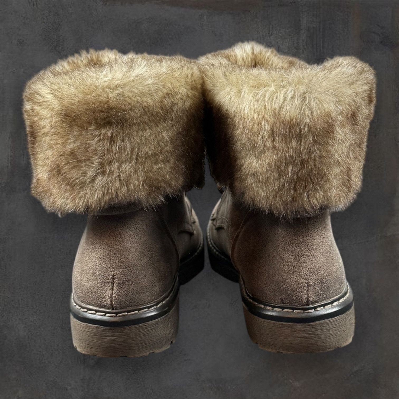 Mossimo Mossimo Faux Fur Cuff Lace-Up Combat Boots Size 7 Size US 7 / IT 37 - 5 Thumbnail
