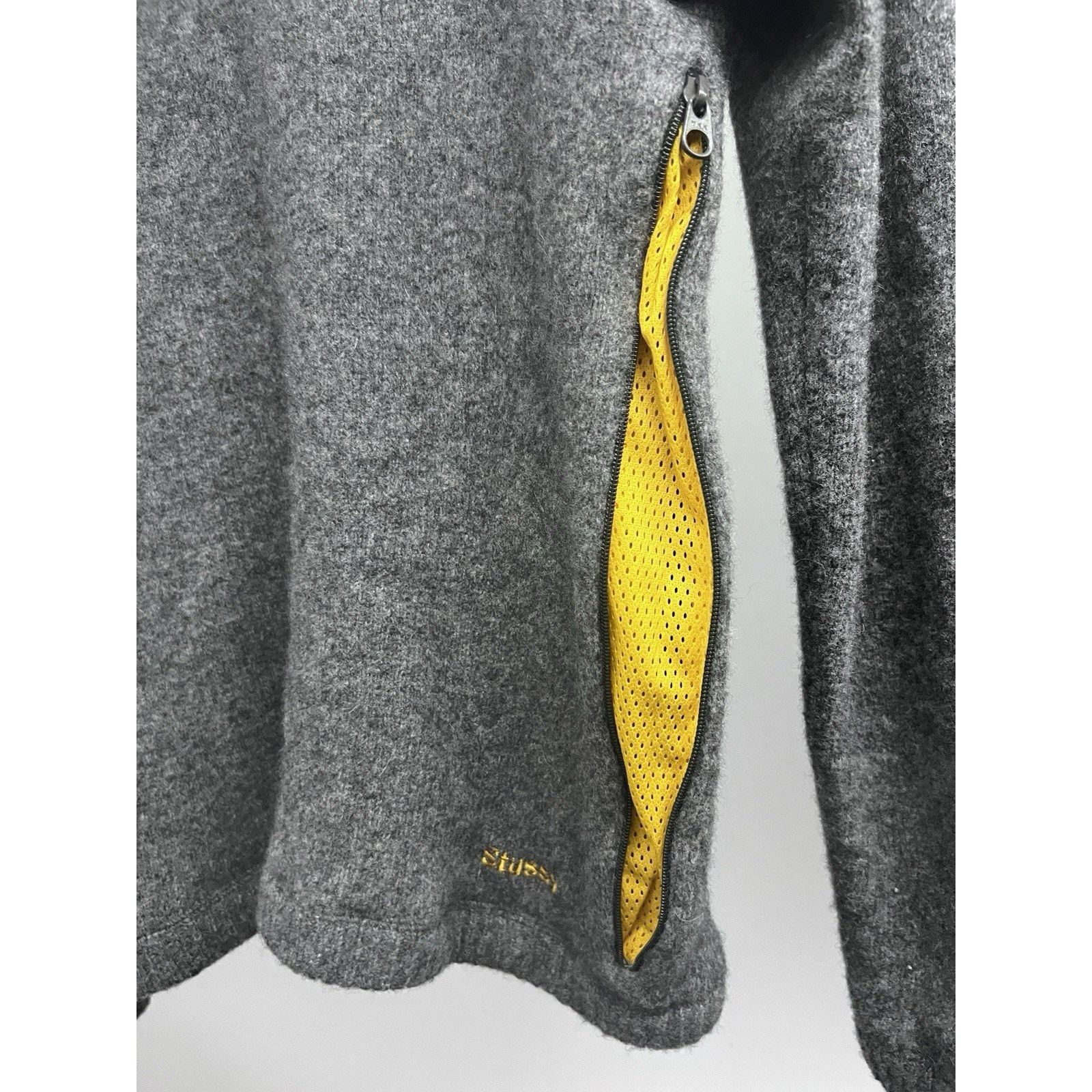 Stussy STUSSY Gray Lambs Wool Mesh Lined Sweater Small Side Zips Size S / US 4 / IT 40 - 6 Thumbnail