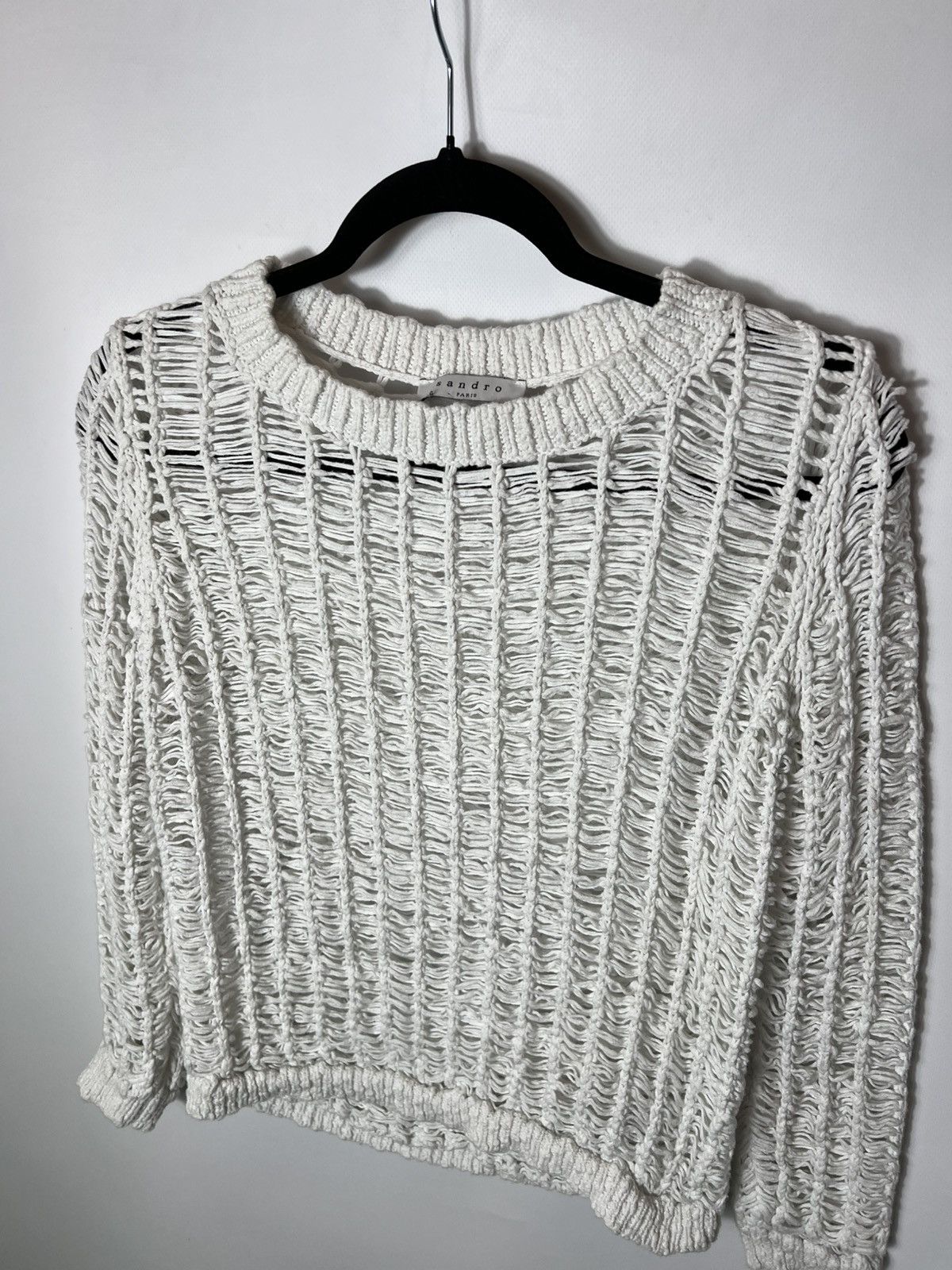 Sandro SANDRO PARIS E 14 SOURIRE OPEN KNIT WEAVE SWEATER Size XS / US 0-2 / IT 36-38 - 2 Thumbnail