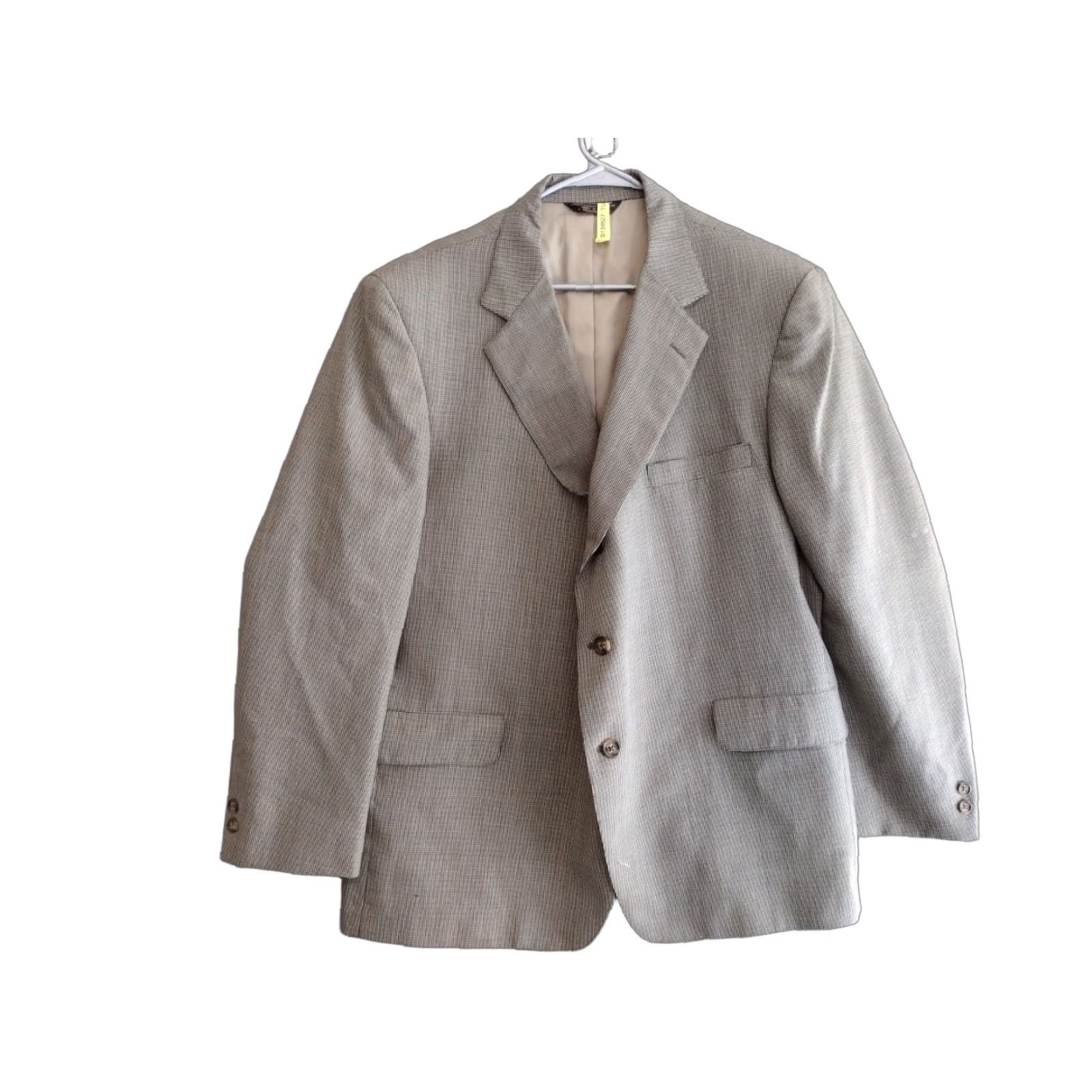 Vintage VINTAGE Blazer Mens 3 Button Suit Jacket Sport Coat 42 Chest 42 Solid Wool Blended Fabric Light Gray Notch Lapel Regular Fit Single-Breasted 90s Mens Size 42R - 1 Thumbnail