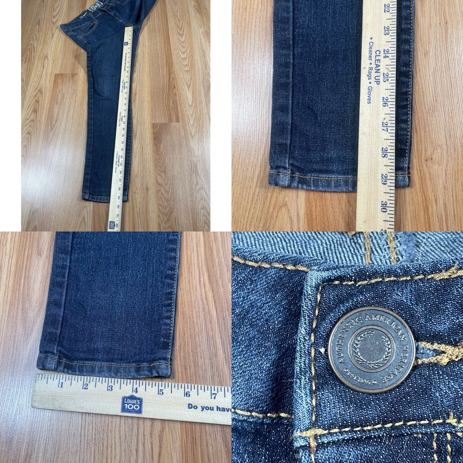 Denime SO Jeans Womens 11 Regular Skinny Leg Mid Rise Stretch Blue Denim Pants Size 32" / US 10 / IT 46 - 8 Thumbnail