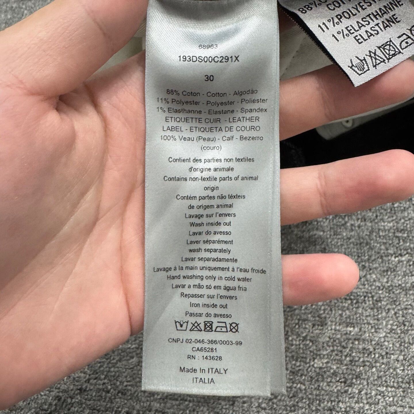 Dior Unique Denim Pants with Logo Cuff.