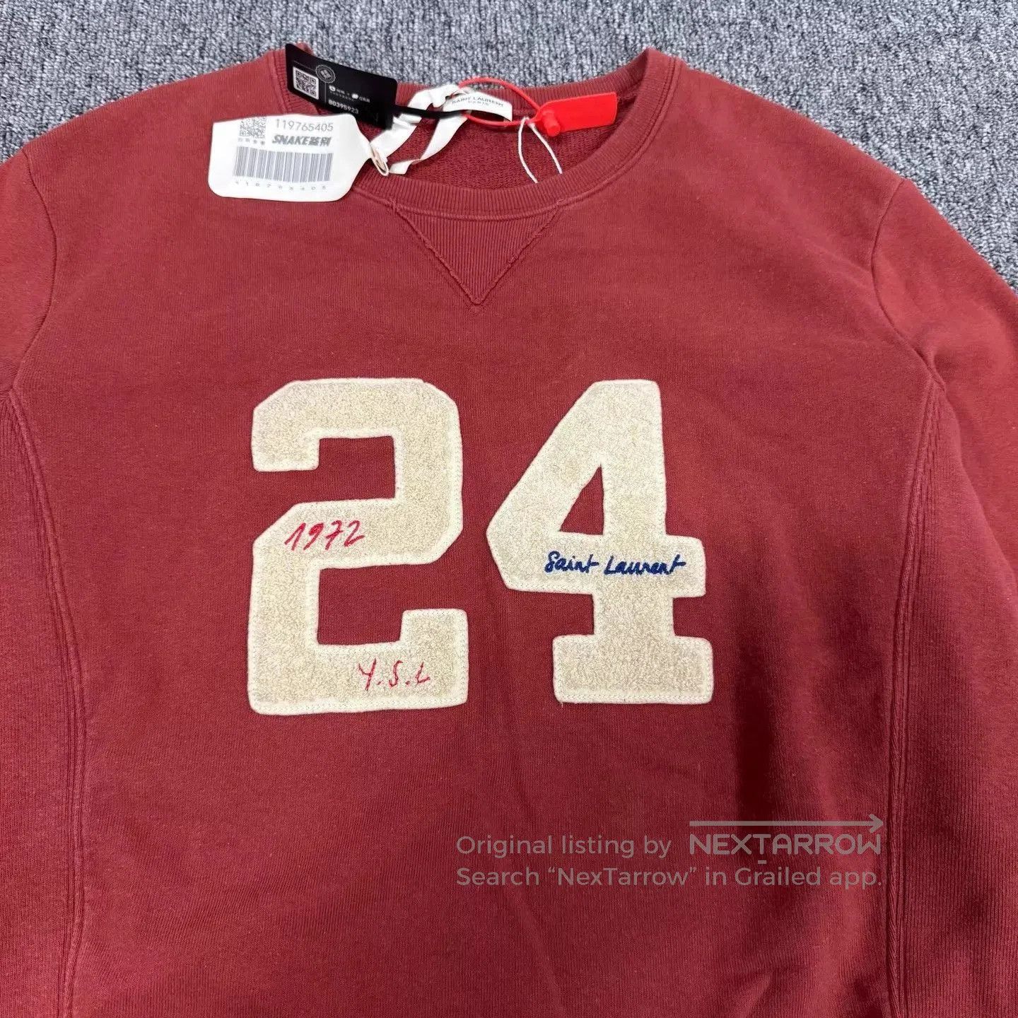 Saint Laurent Paris Orange Long Sleeve Number 24 Sweatshirt L. Size US L / EU 52-54 / 3 - 5 Thumbnail