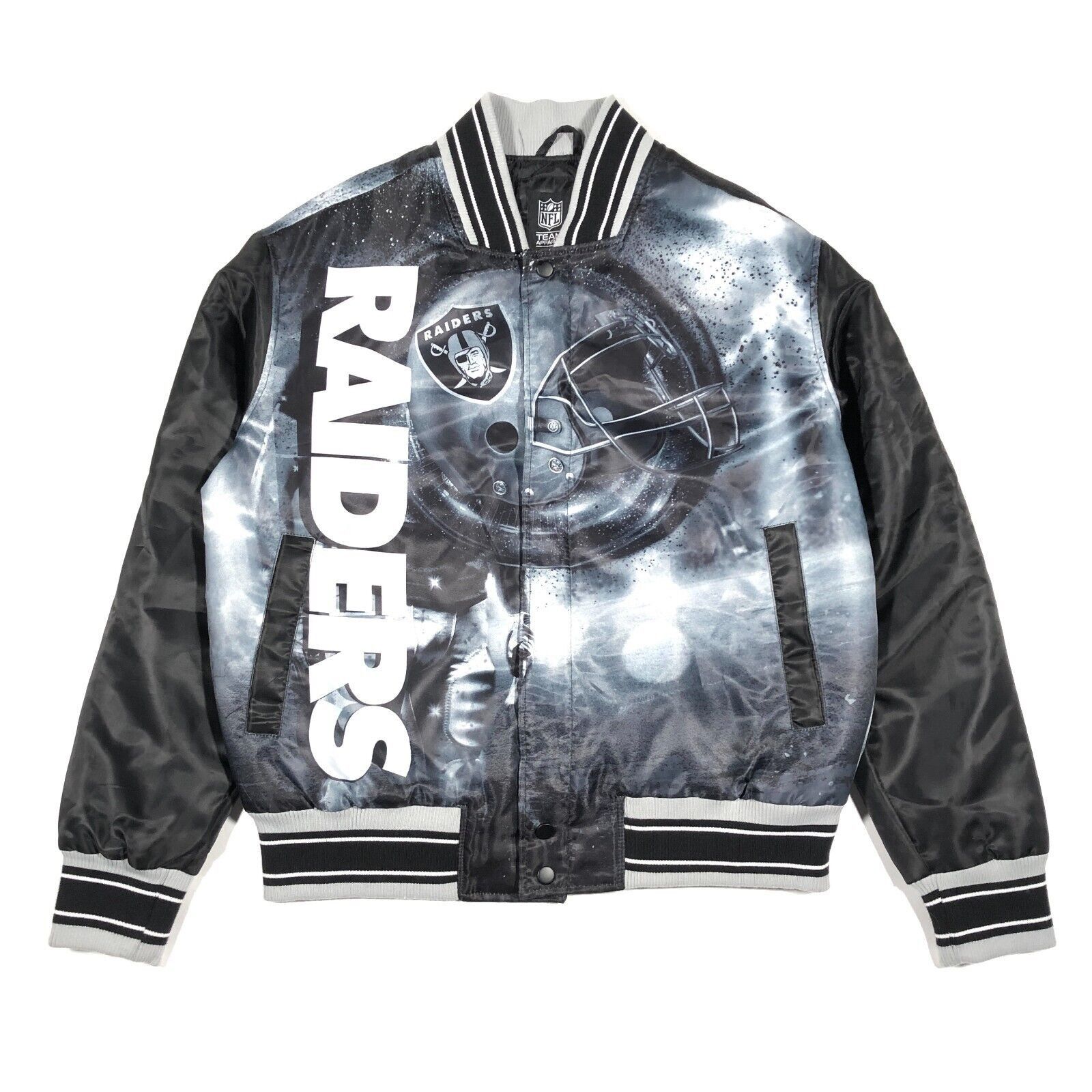 NFL Oakland Raiders Team Apparel All Over Print Bomber Jacket Size US M / EU 48-50 / 2 - 1 Thumbnail