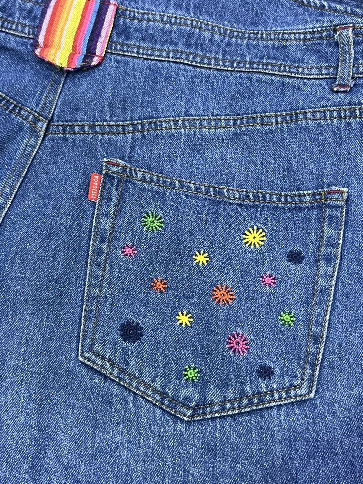 VIBE Vintage TITICACA Baggy Denim Overall w/ Embroidery Size 30" / US 8 / IT 44 - 13 Thumbnail