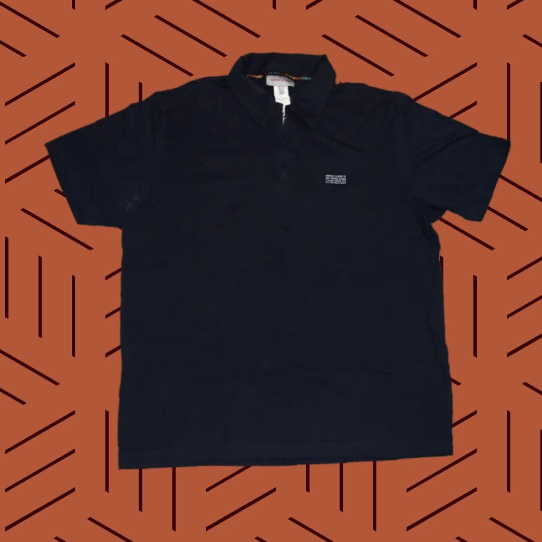 Versace VINTAGE VERSACE CLASSIC 1/4 ZIP POLO SHIRT NAVY BLUE LARGE 100% COTTON 80s 90s MENS Size US L / EU 52-54 / 3 - 1 Thumbnail