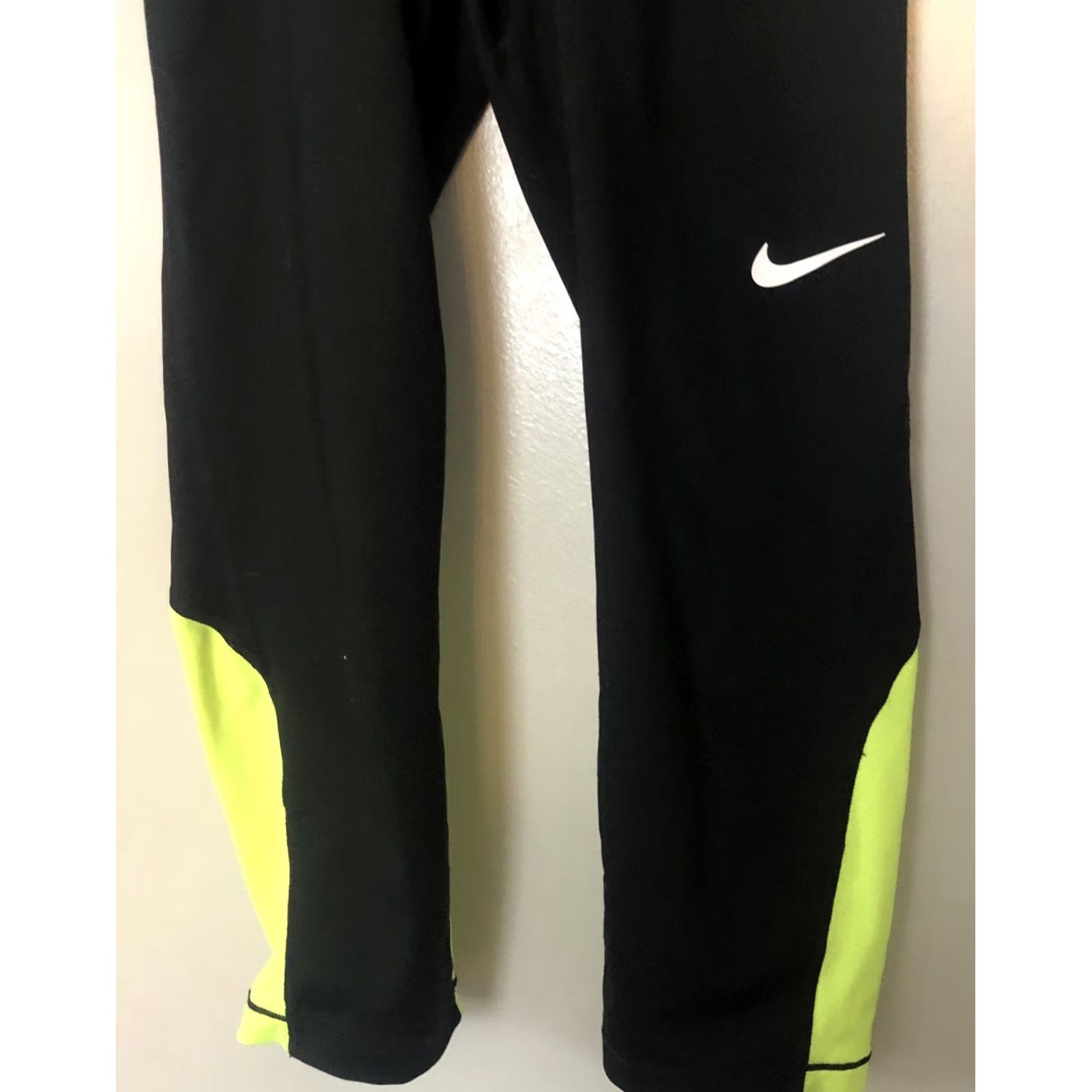 Nike Nike Pro Leggings Womens XS Black Neon Logo Dri Fit Athletic Pants Size 26" / US 2 / IT 38 - 3 Thumbnail