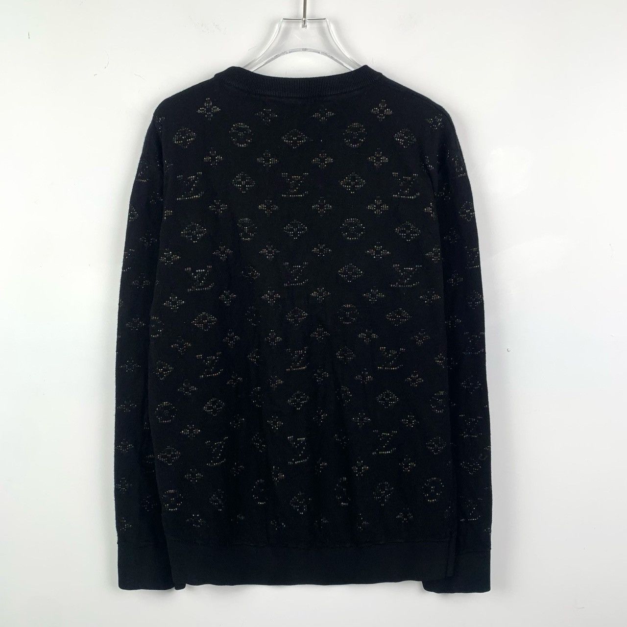 Louis Vuitton Louis Vuitton Black Logo Openwork Knit Sweater (Size M) Size US M / EU 48-50 / 2 - 8 Thumbnail