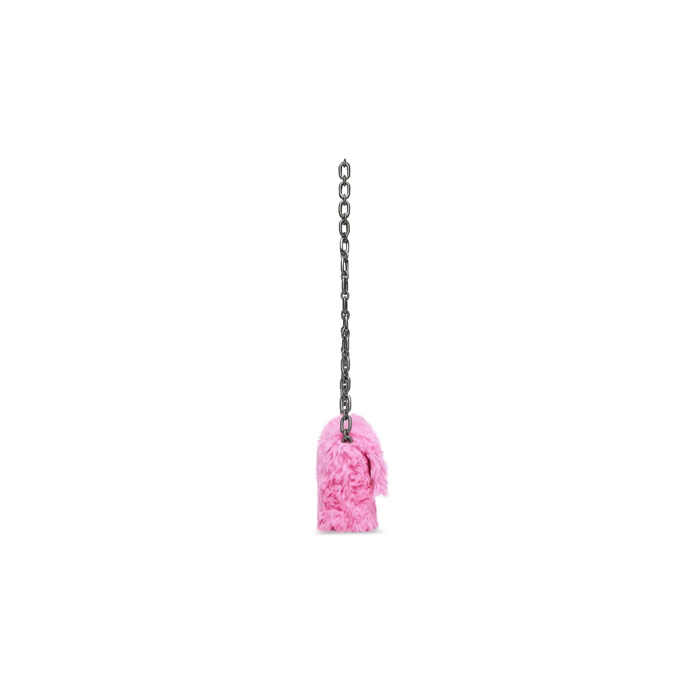 Balenciaga o1mt1gz0924 Size: OS / Fake Fur Downtown Shoulder Bag Pink Size ONE SIZE - 3 Thumbnail