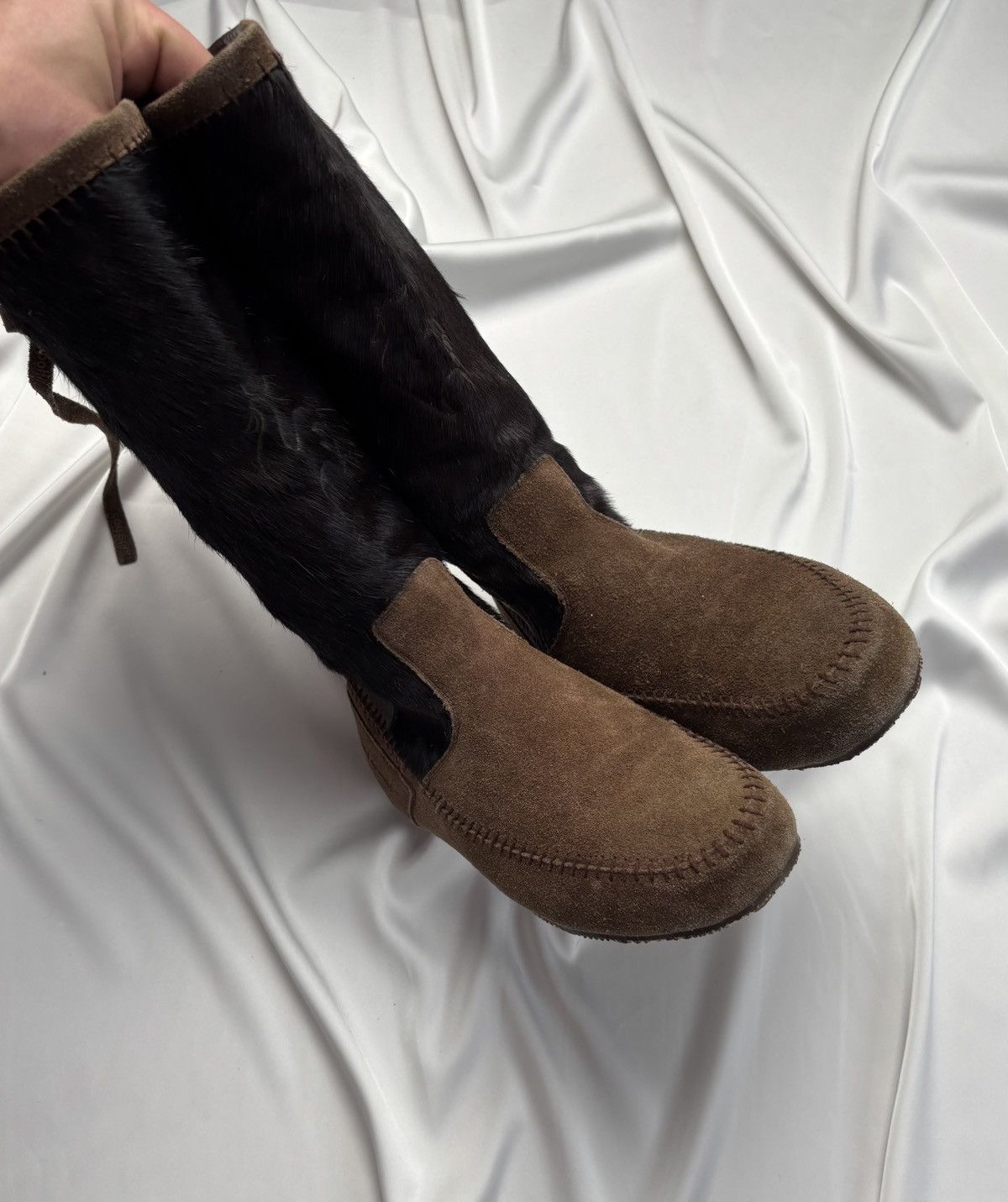 Le Coq Sportif × Vintage Le Coq Sportif vintage hairy lace up boots Size US 7 / IT 37 - 4 Thumbnail