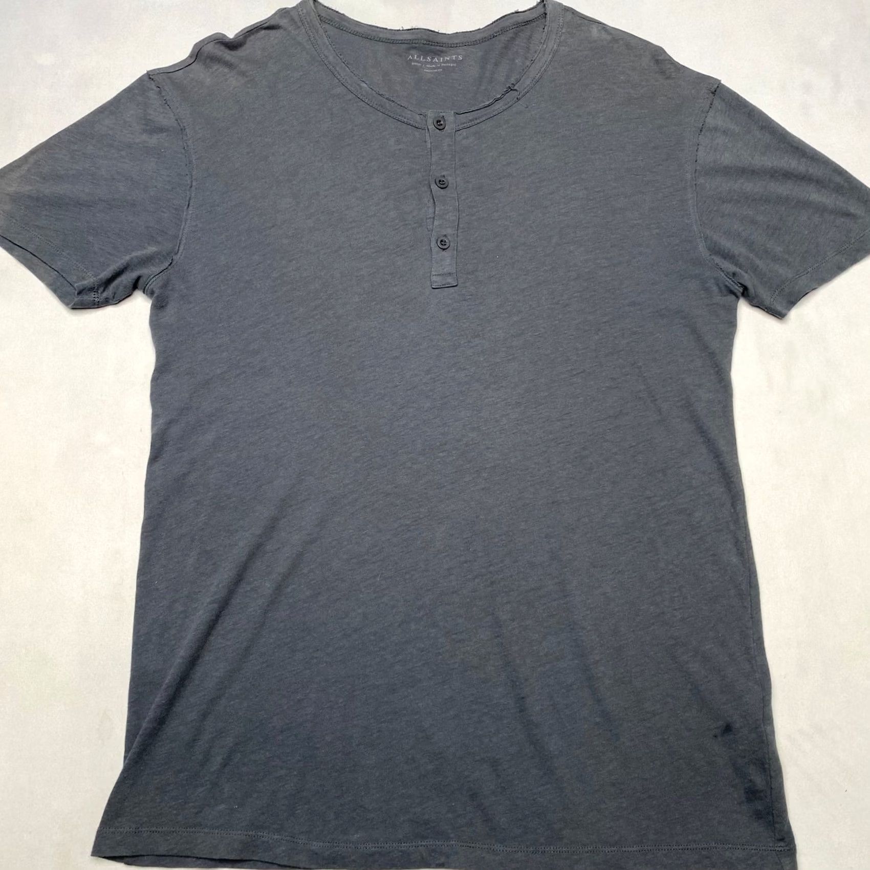 Allsaints Allsaints Figure Short Sleeve Henley Shirt Men's Small Indie Grunge Blue Size US S / EU 44-46 / 1 - 2 Thumbnail