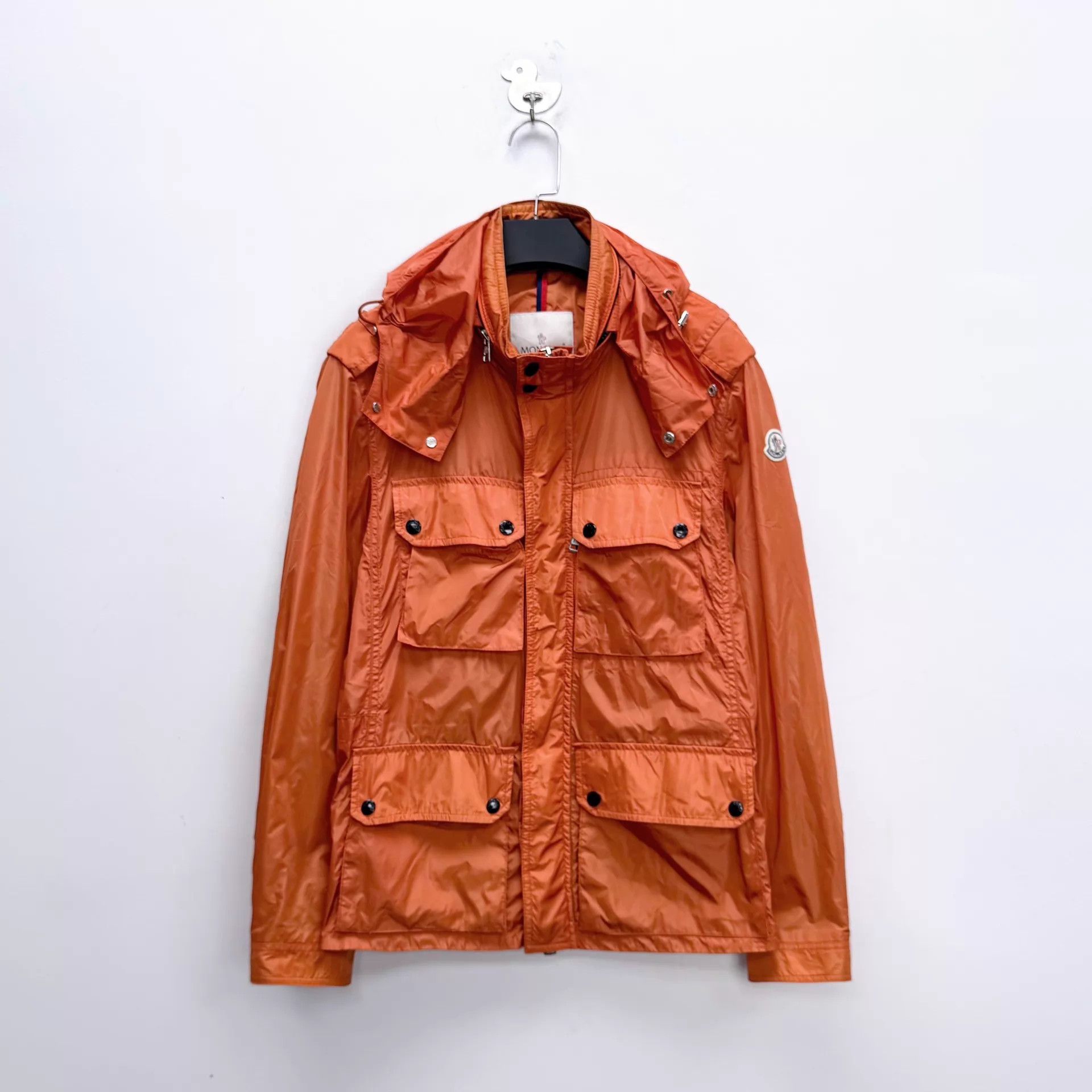 Moncler Moncler Orange Tech Hooded Nylon Jacket Arm Logo Unisex 3 Size US L / EU 52-54 / 3 - 1 Thumbnail