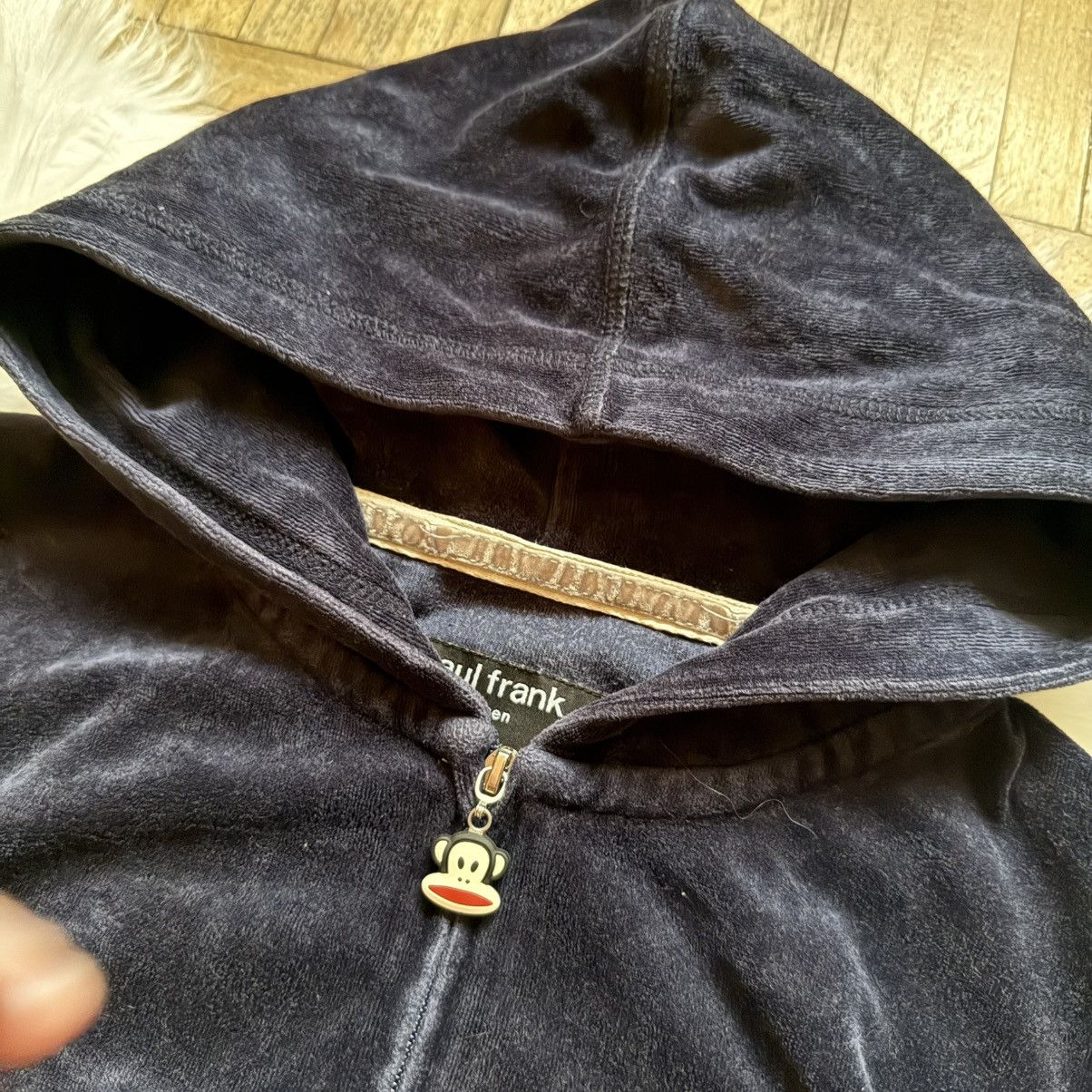 Paul Frank 📌 Vintage Paul Frank Y2K Velour Zip-Hoodie Size XL / US 12-14 / IT 48-50 - 5 Thumbnail