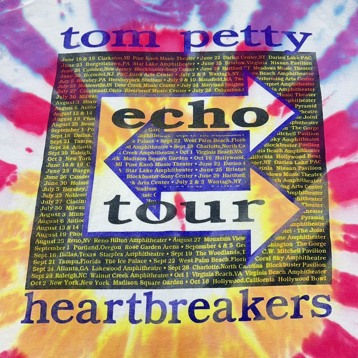 Band Tees × Vintage Tom Petty The Heartbreakers Tee Shirt Tie Dye Echo Tour Rock Size US XL / EU 56 / 4 - 13 Thumbnail