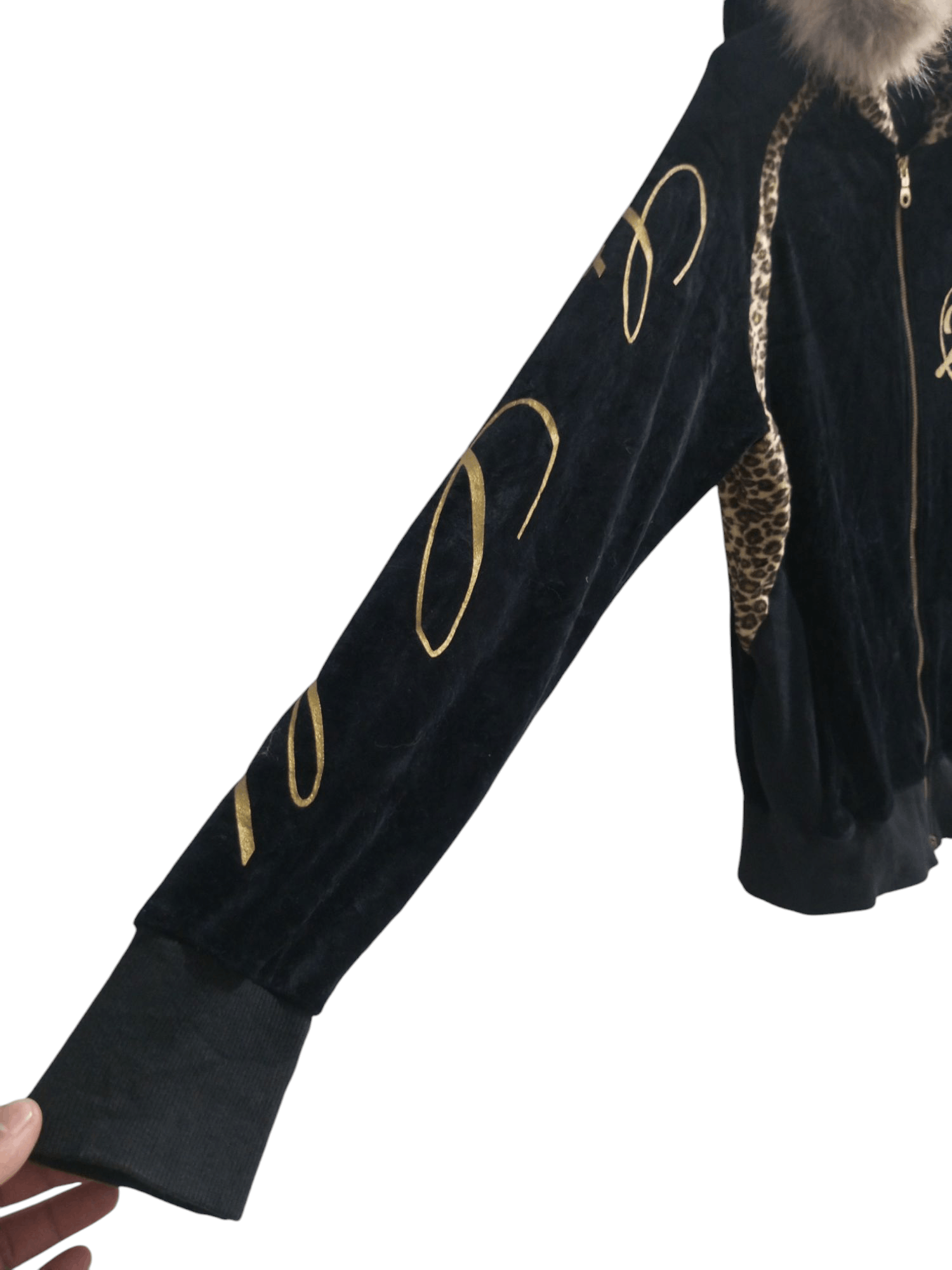 Japanese Brand 24 karats leopard velvet double zipper fur hoodie Size US L / EU 52-54 / 3 - 3 Thumbnail