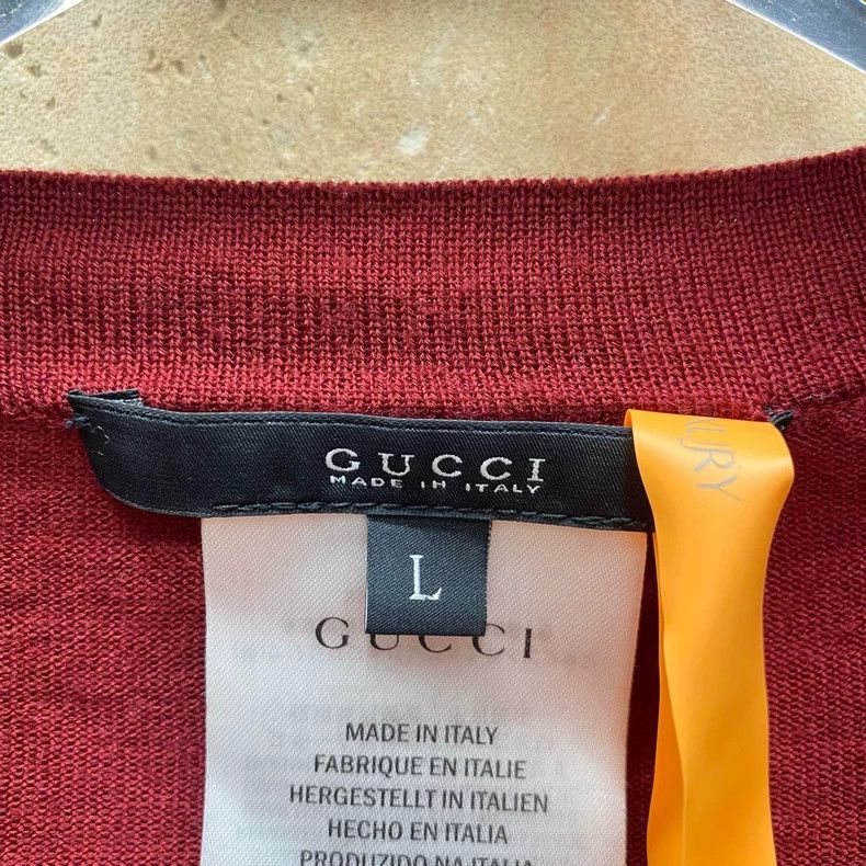 Gucci Gucci Burgundy wool cardigan jacket 2505-Nextarrow Size L / US 10 / IT 46 - 3 Thumbnail