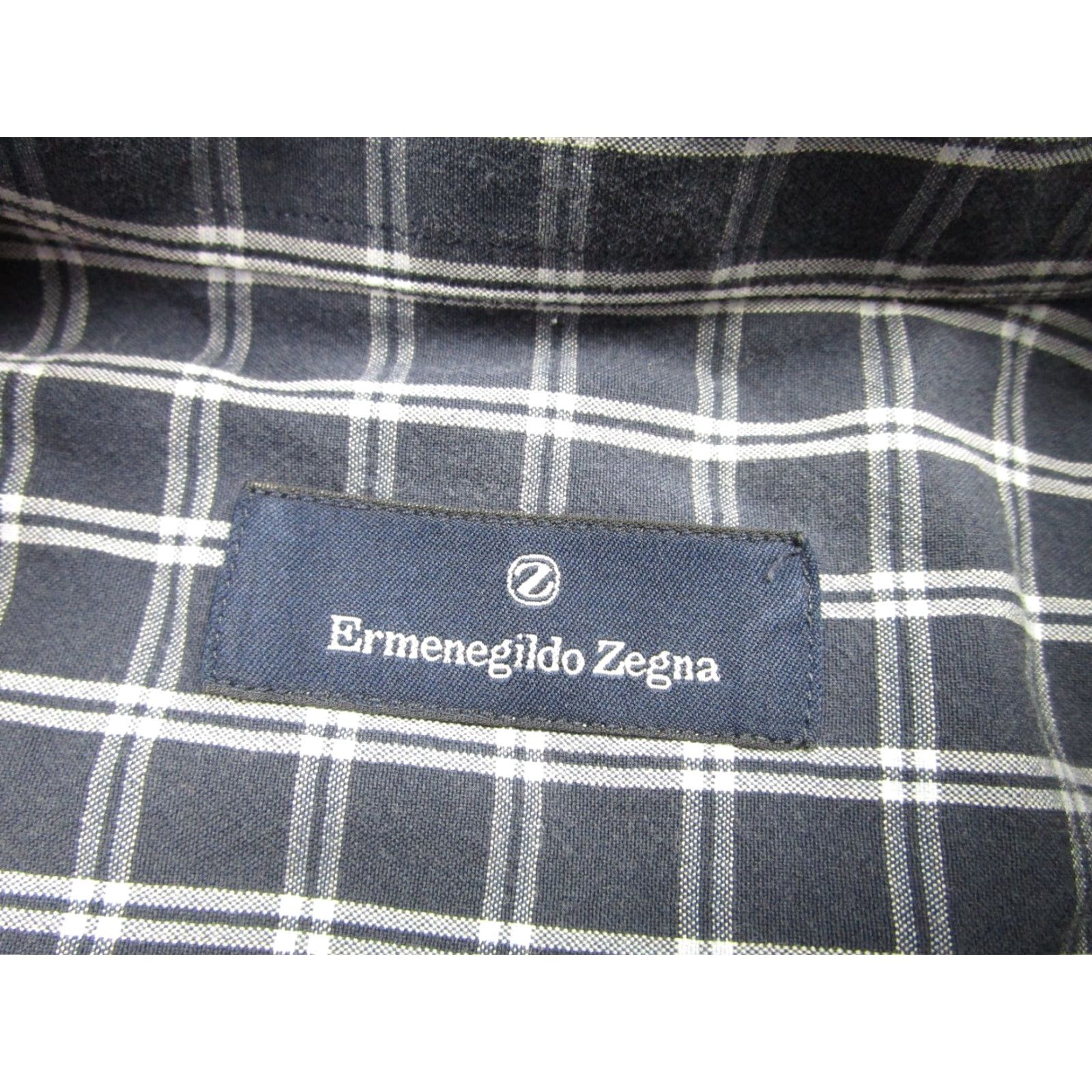 Ermenegildo Zegna Ermenegildo Zegna Dress Shirt Men Large Blue Plaid Cotton Business Casual 2010s Size 42R - 5 Thumbnail
