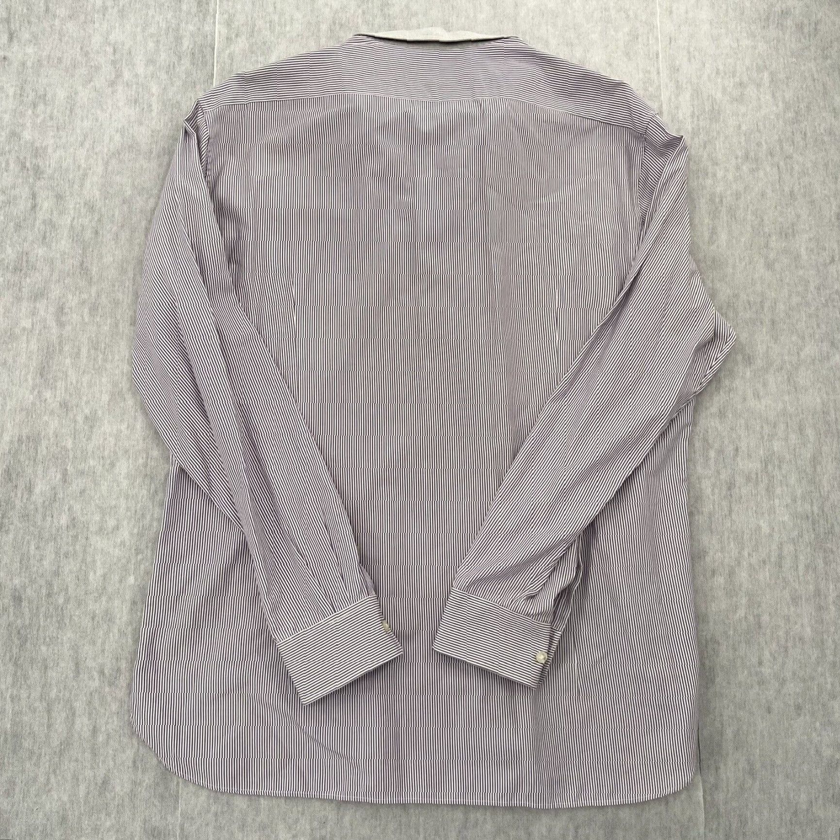 John Varvatos John Varvatos Button-Up Shirt Adult 17 Purple Striped Long Sleeve Slim Fit Mens Size US XL / EU 56 / 4 - 2 Thumbnail