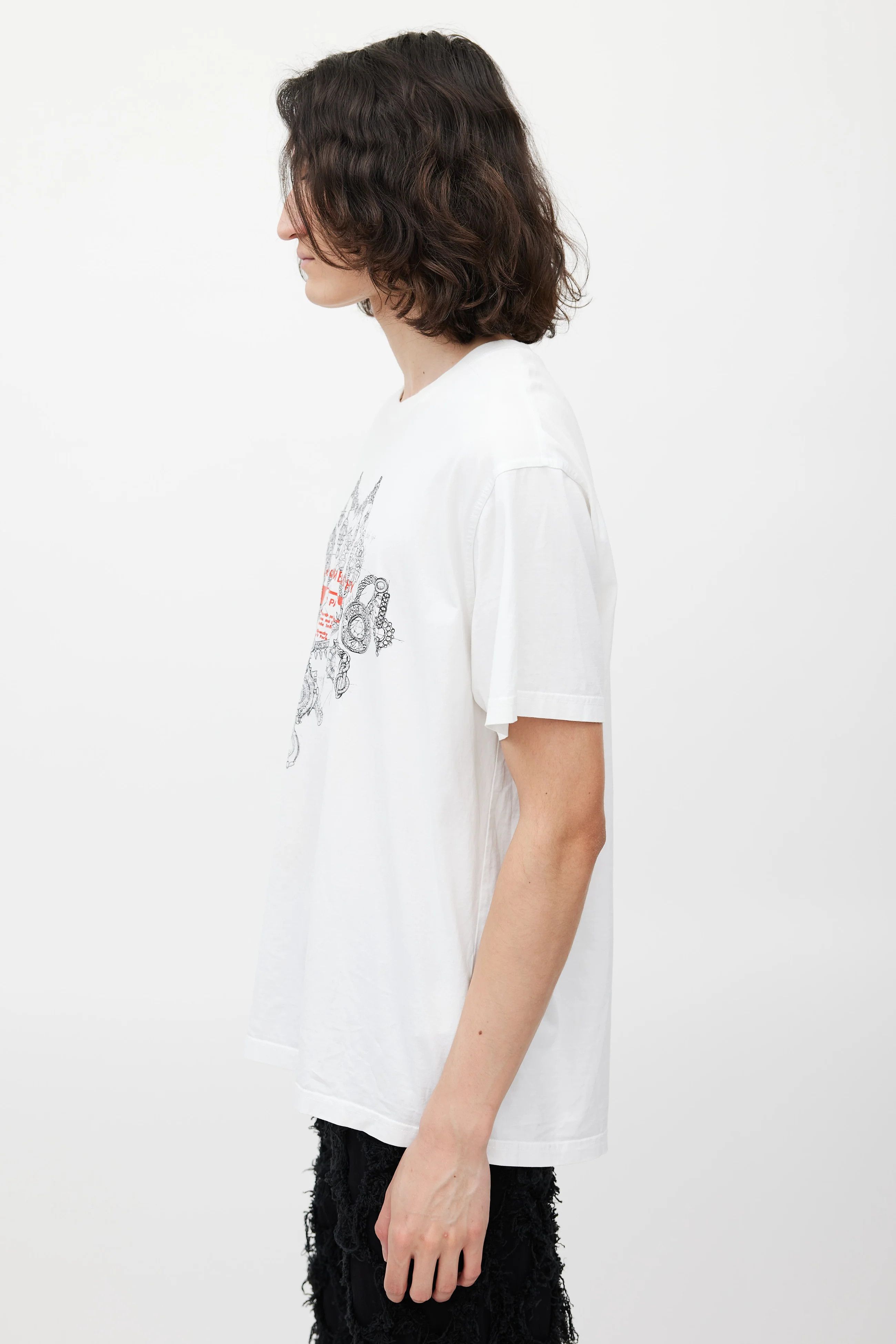 Givenchy White Jewellery Studio Homme Logo T-Shirt Size US XL / EU 56 / 4 - 4 Thumbnail