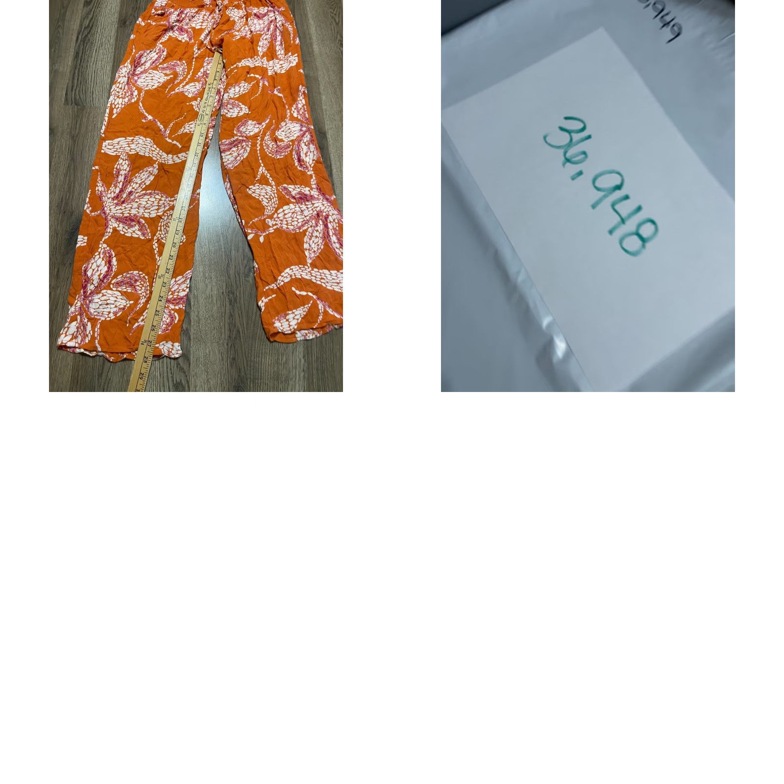 Vintage Maurices Pants Women XS Orange White Floral Pull On Straight Casual Pants Ankle 28 in Regular Inseam Size 26" / US 2 / IT 38 - 8 Thumbnail